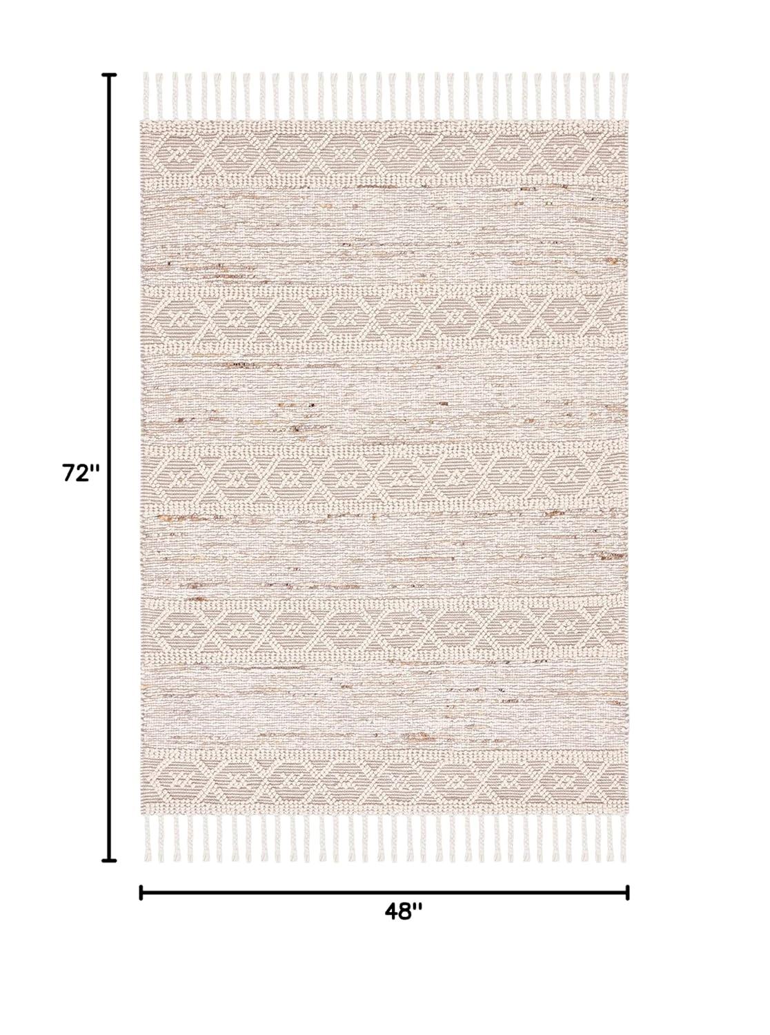 Natura NAT295 Hand Woven Indoor Area Rug - Ivory/Beige - 4'x6' - Safavieh