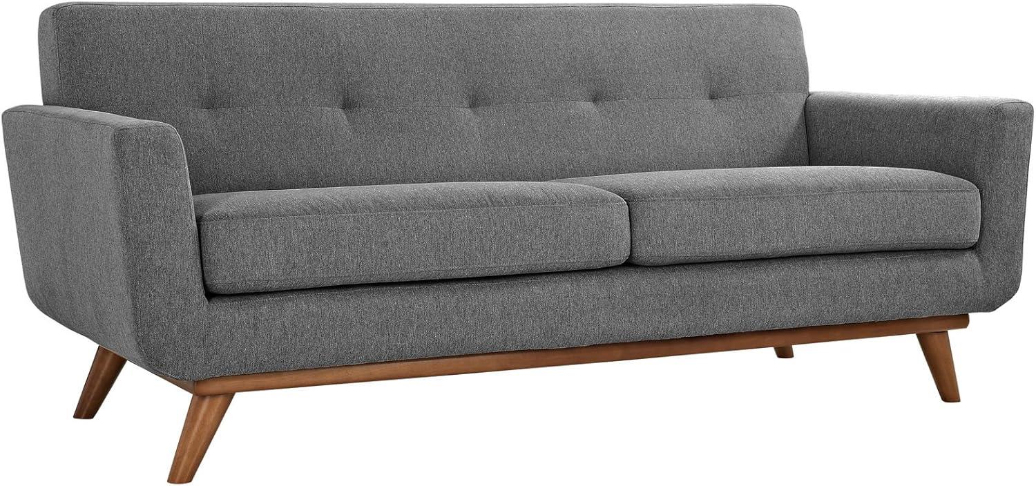 Modway Engage Upholstered Fabric Loveseat in Expectation Gray