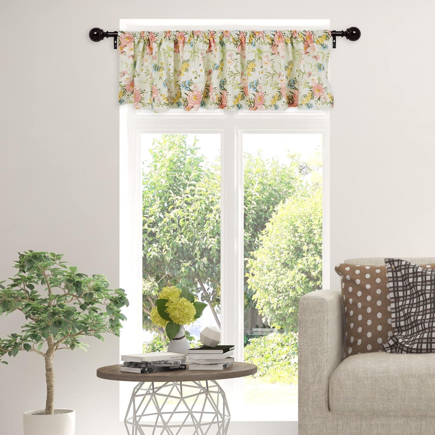 Spring Bouquet Floral Cotton Rod Pocket Window Valance 72x14