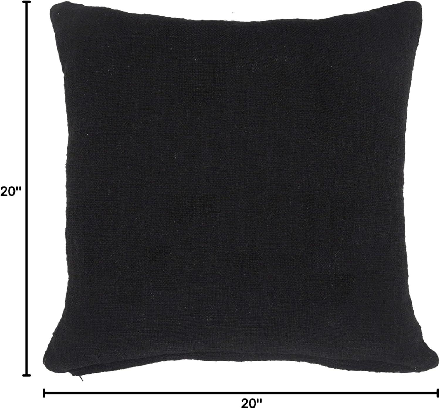 Ox Bay Modern Tufted Solid Throw Pillow, 20" x 20", Black