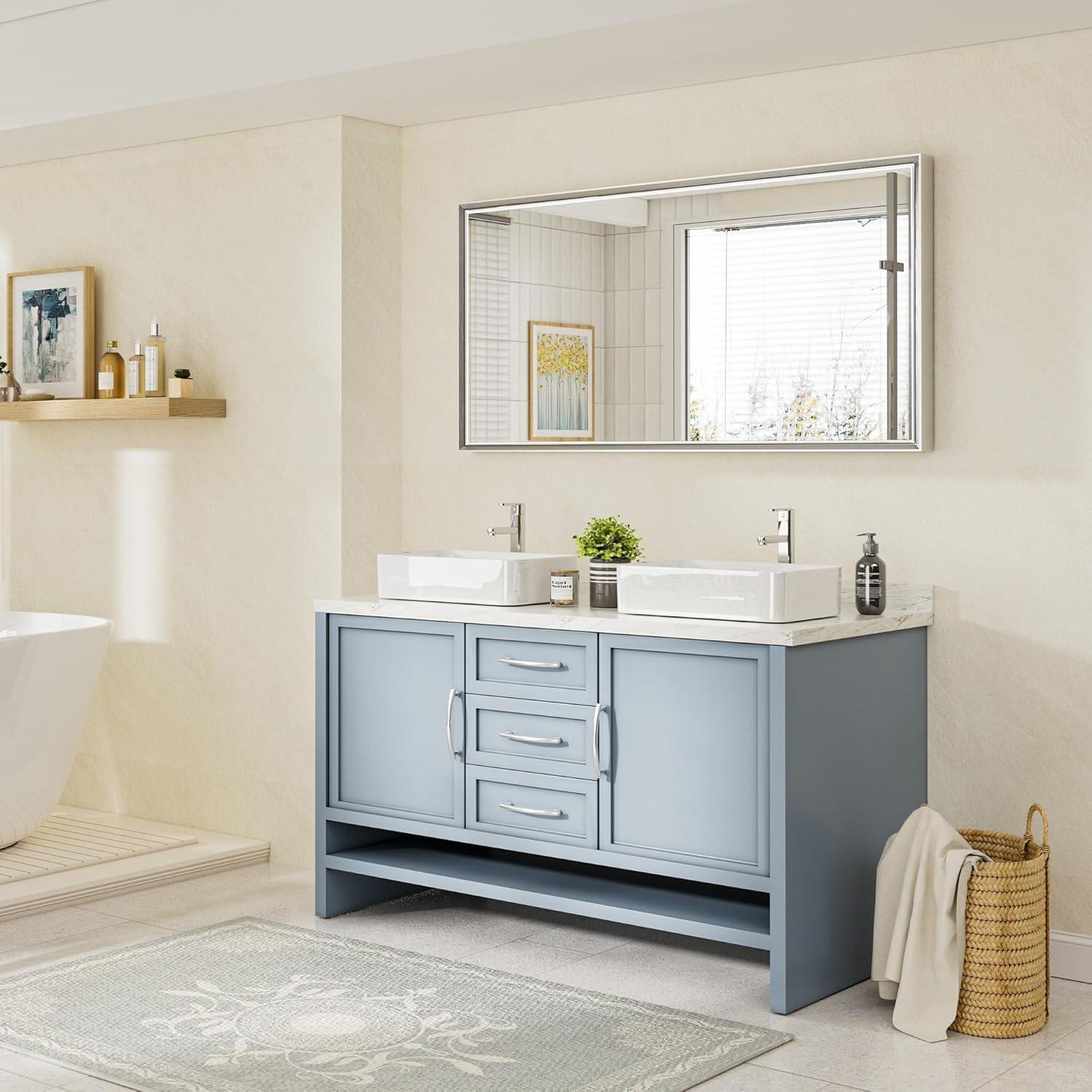 Decorative Wall Mirror Beveled Design, Bathroom Vanity Mirror Accent Mirror Finish