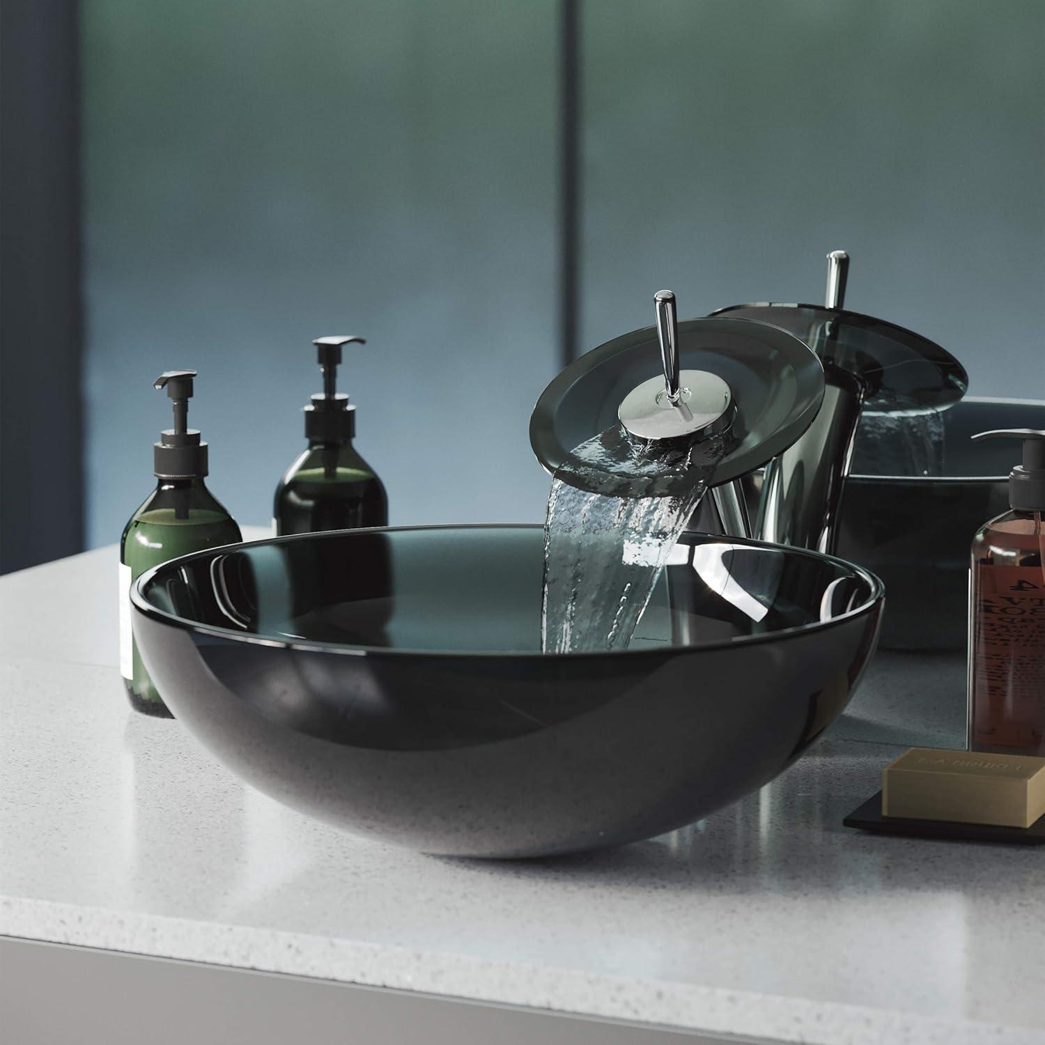 Cascade 16.5 Glass Vessel Sink with Faucet