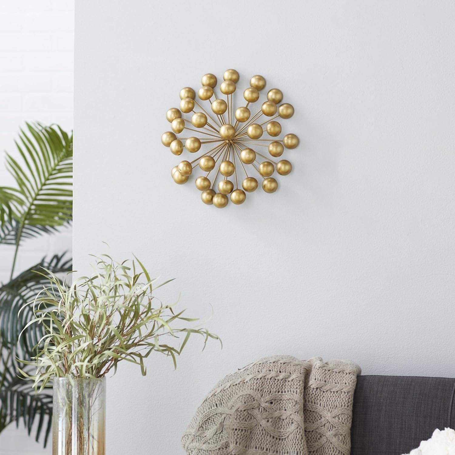 CosmoLiving by Cosmopolitan Gold Metal Starburst Wall Decor with Orb Detailing