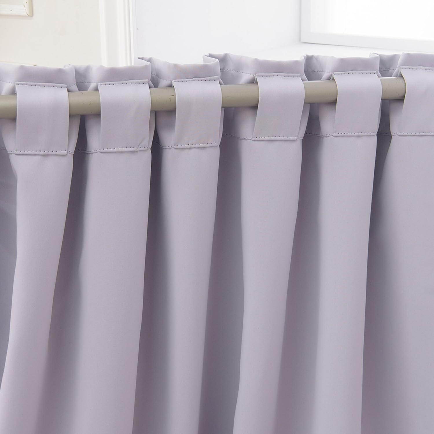 Best Home Fashion 84-Inches Lilac Blackout Back tab Curtain panel pair