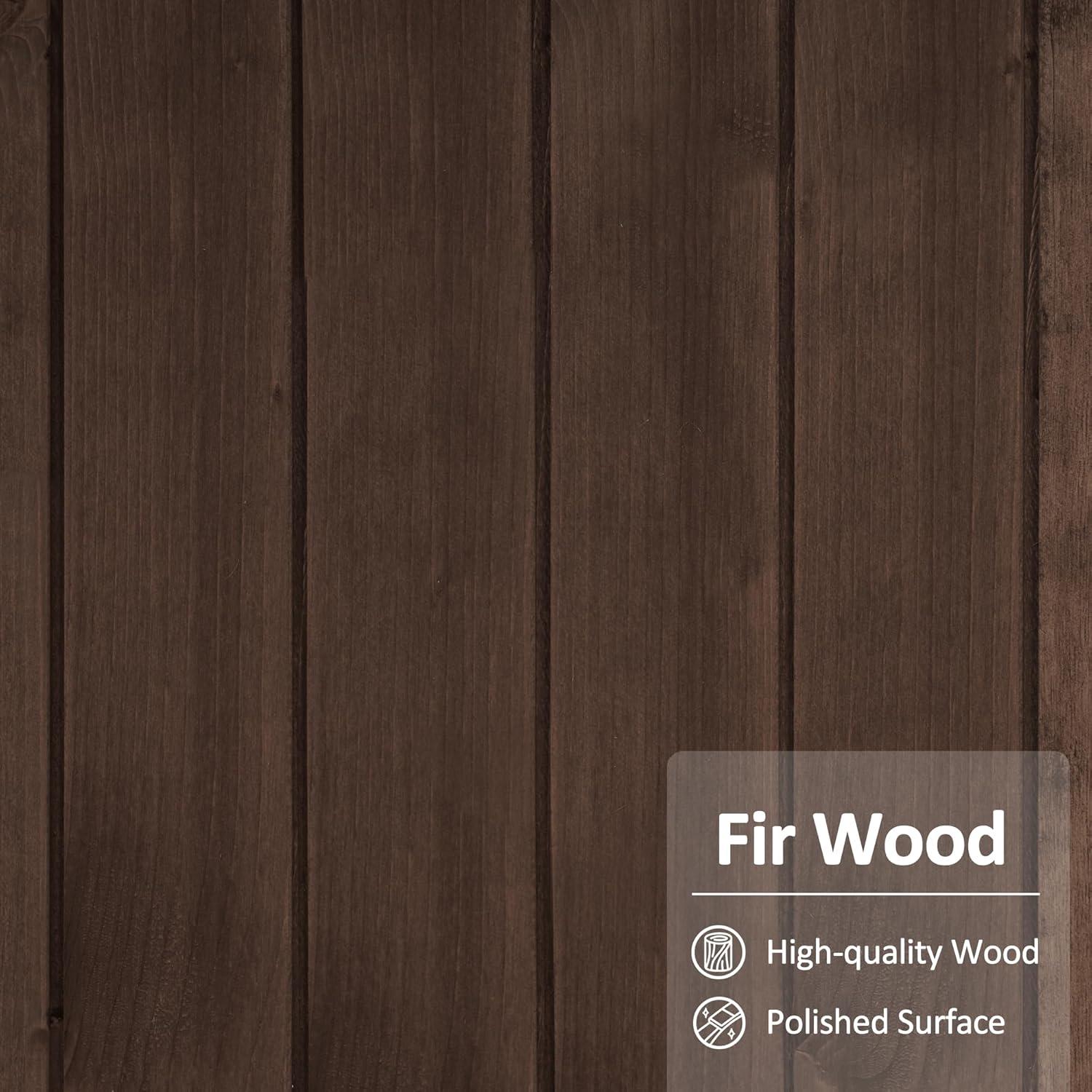 Mcombo Outdoor Wood Storage Cabinet, Small Size Garden Wooden Tool Shed with Double Doors 0985