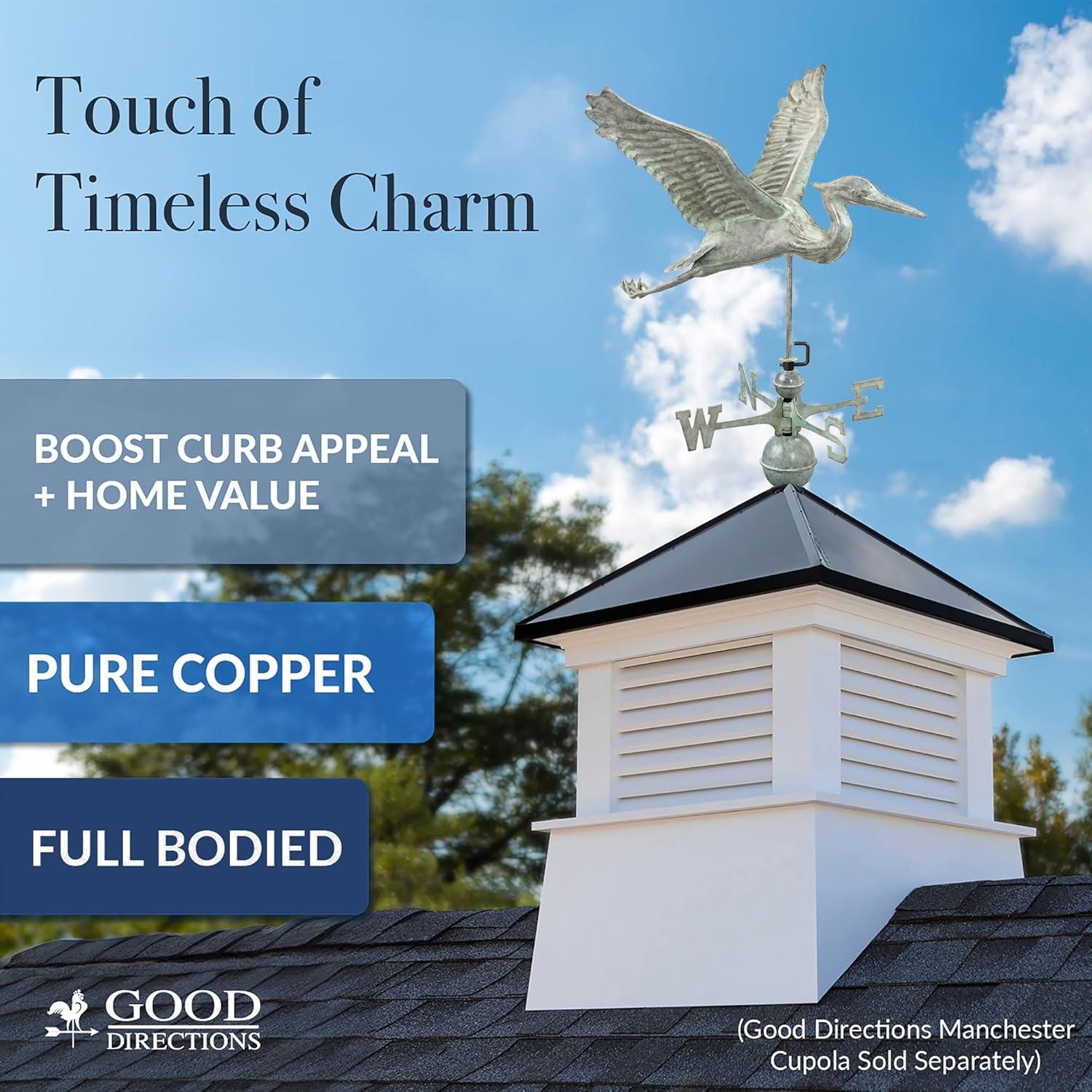 Good Directions Heron 38'' H Metal Animals Weathervane