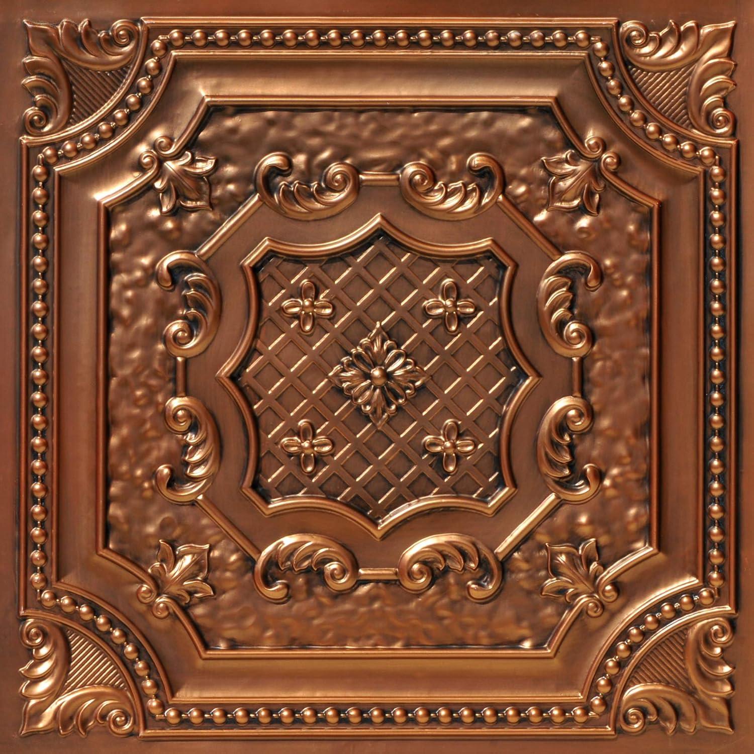 Elizabethan Shield 2 Ft. X 2 Ft. Drop-In Or Glue-Up PVC Ceiling Tile (Set of 25)