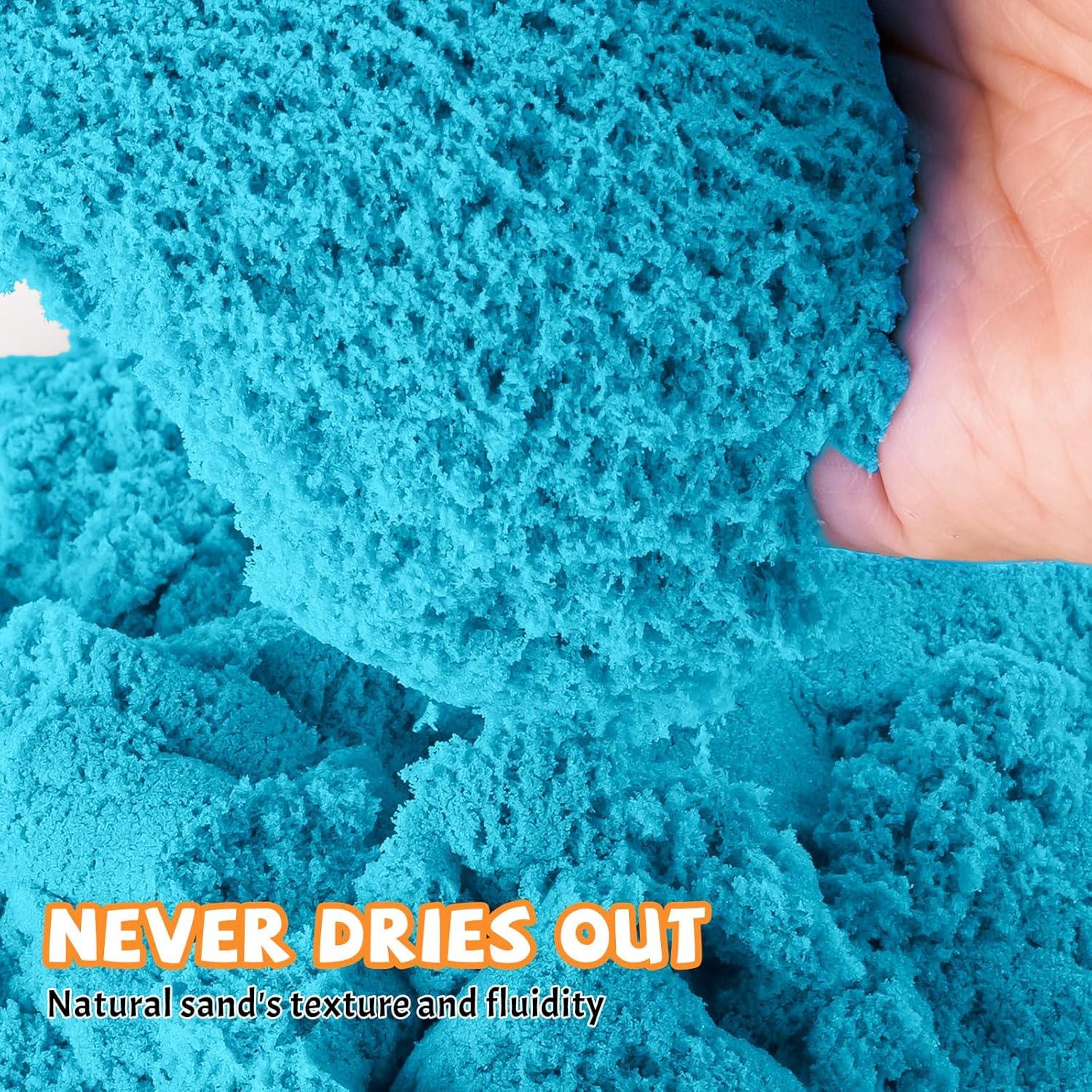 NiToy FlexiSand 11lbs Play Sand, Moldable Self-Sticking, Never Dries Out - Fun for Kids Bulk Refill for Sensory Sand Box Toys, Ideal for Shaping, Squeezing, Scooping, Rolling and Molding (5 Colored)