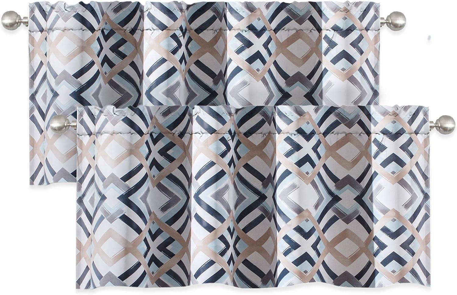 Mullan Geometric Tailored 52'' W Window Valance in (Set of 2)