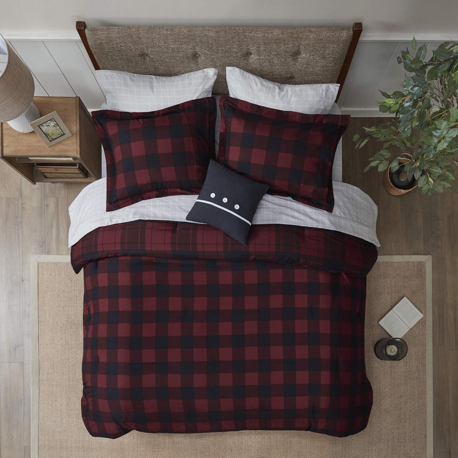 Madison Park Essentials Everest Reversible Plaid Comforter Set with Bed Sheets