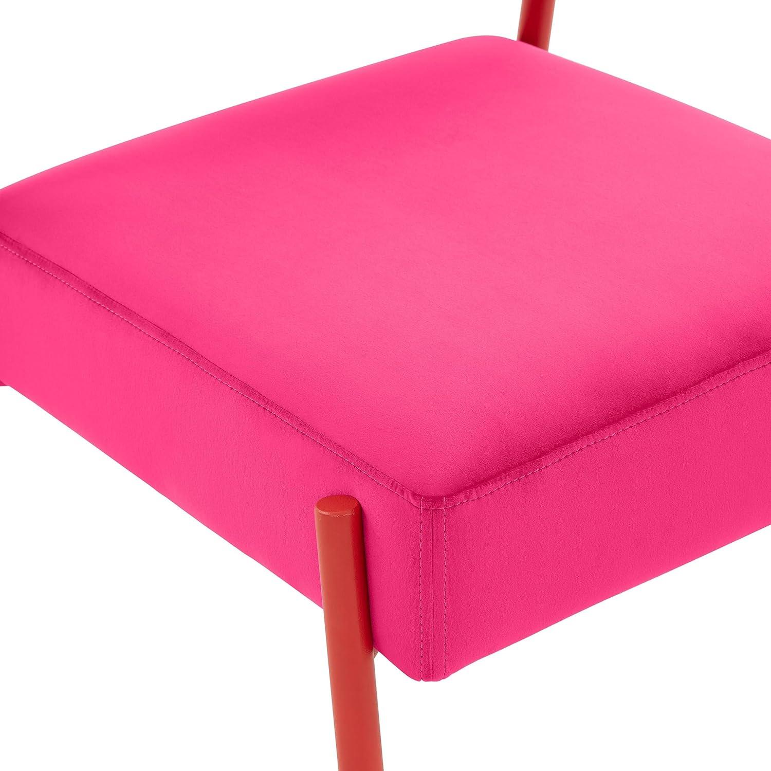 TOV Furniture Jolene Hot Pink Velvet Dining Chair - Set of 2