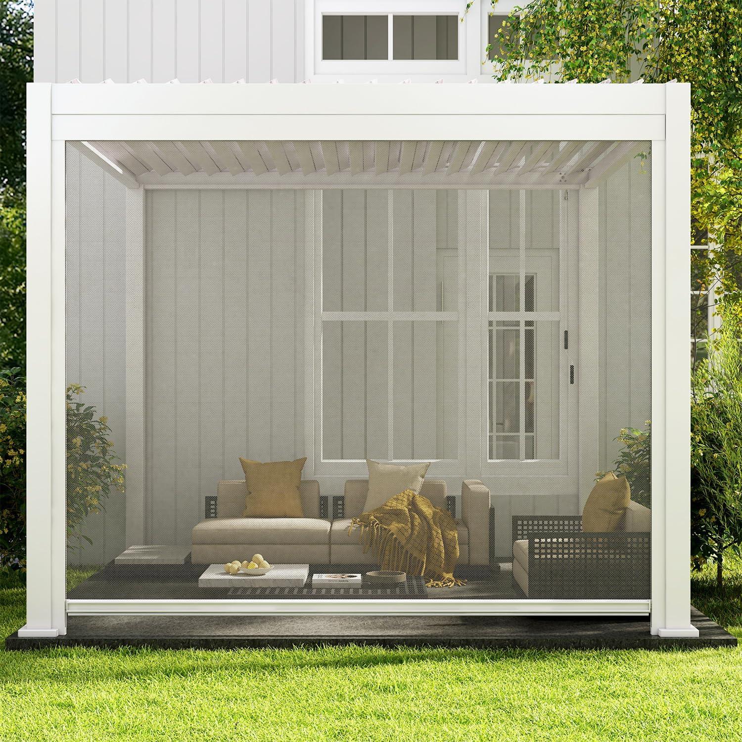 111 Aluminum Pull Down Privacy Screen for Pergola