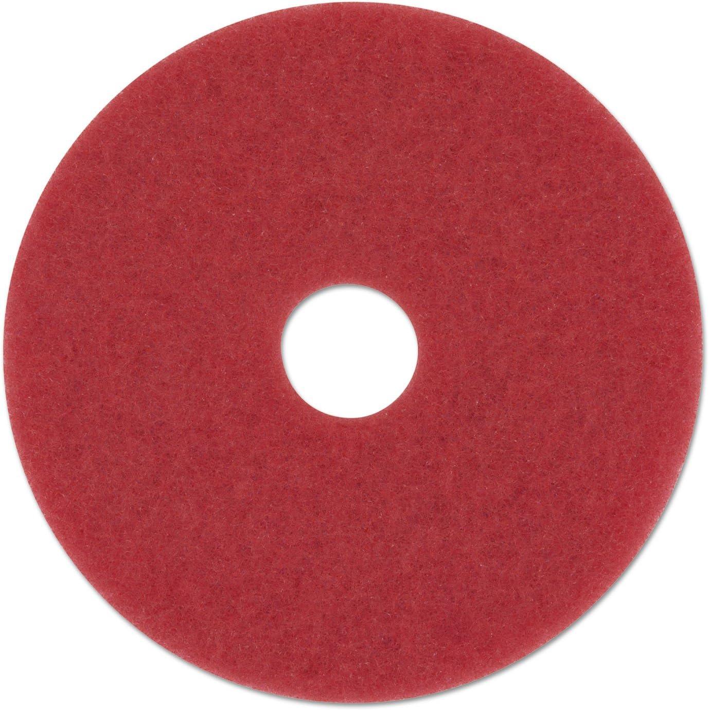 Red 13-Inch Polyester Buffing Floor Pads (5-Pack)