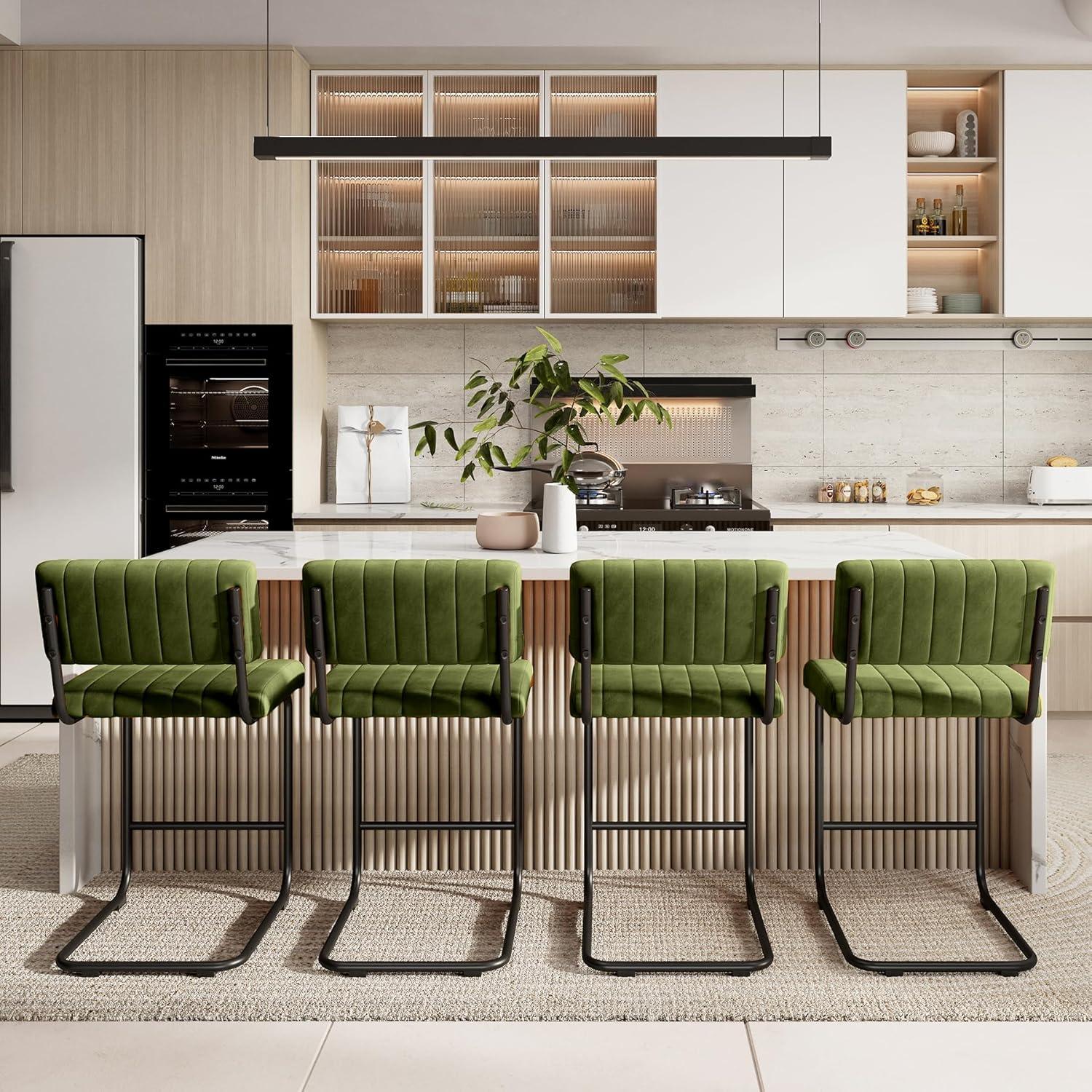 Estes Upholstered Stool with Metal Frame (Set of 2)