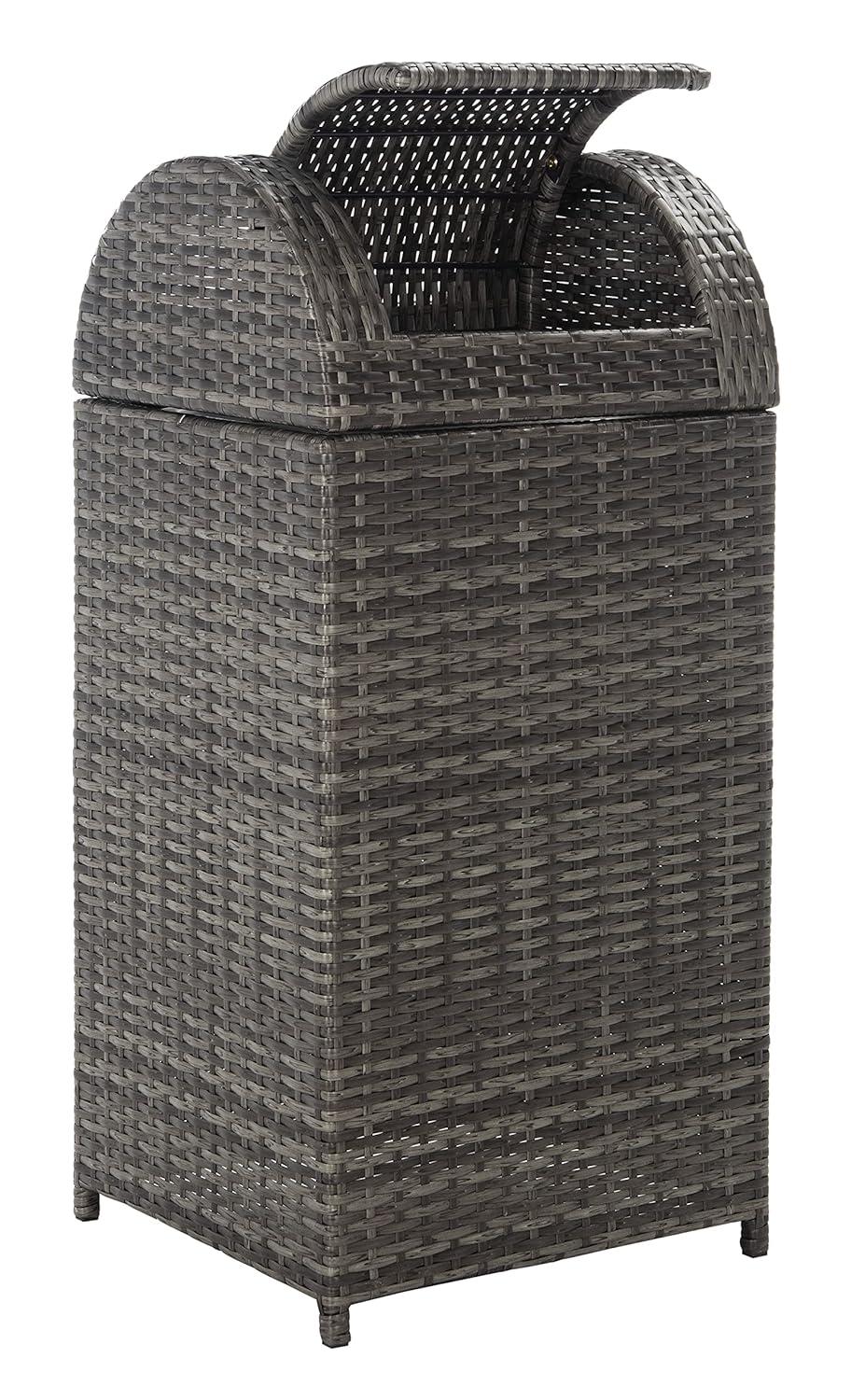 Serapis Outdoor Trash Can - Grey Brown - Safavieh