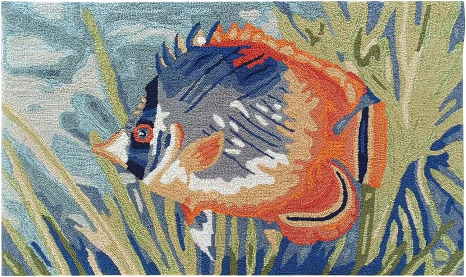 Liora Manne Ravella Tropical Fish Indoor/Outdoor Rug Ocean 2'6" x 4'