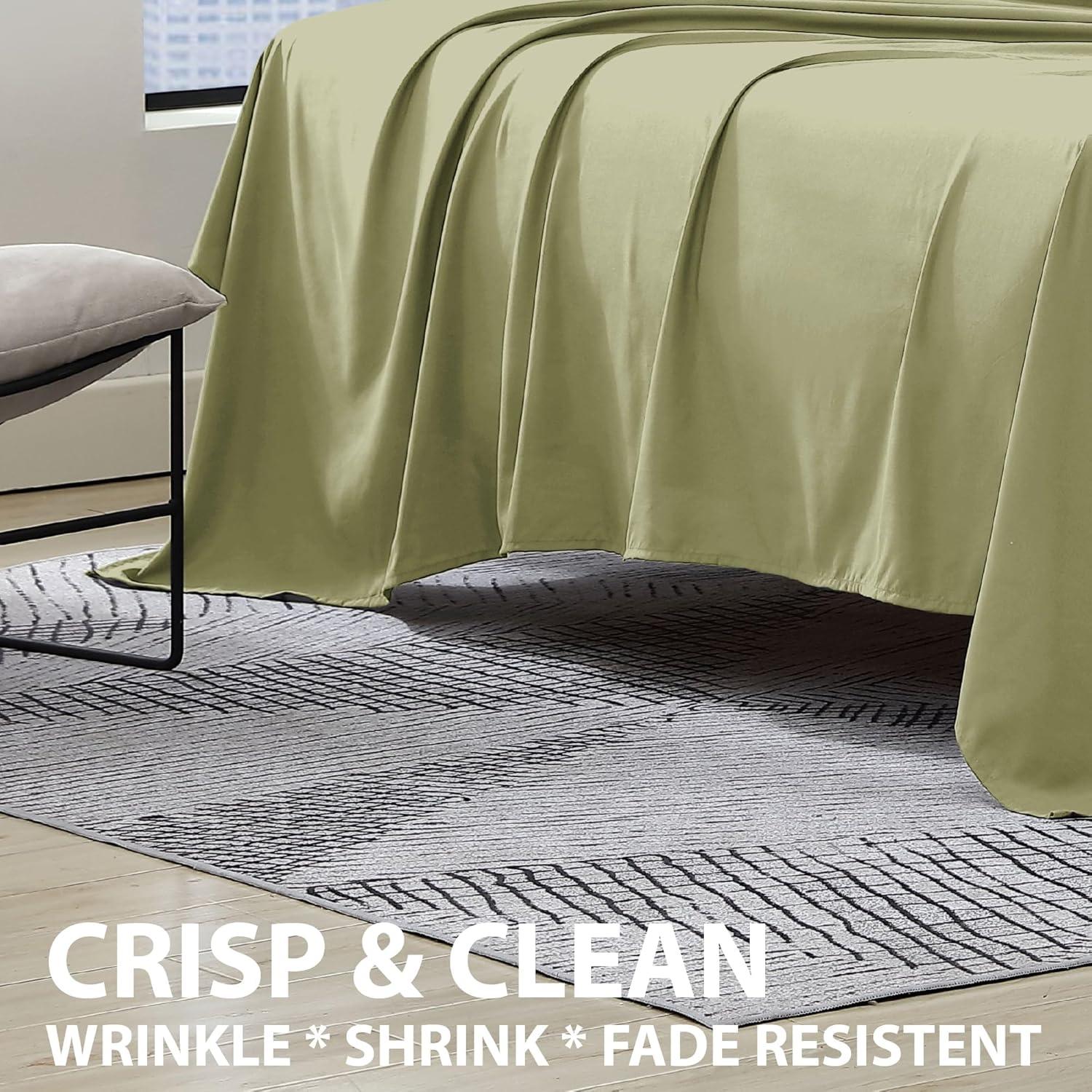 Swift Home | 1-Piece Microfiber Flat Sheet Sage King