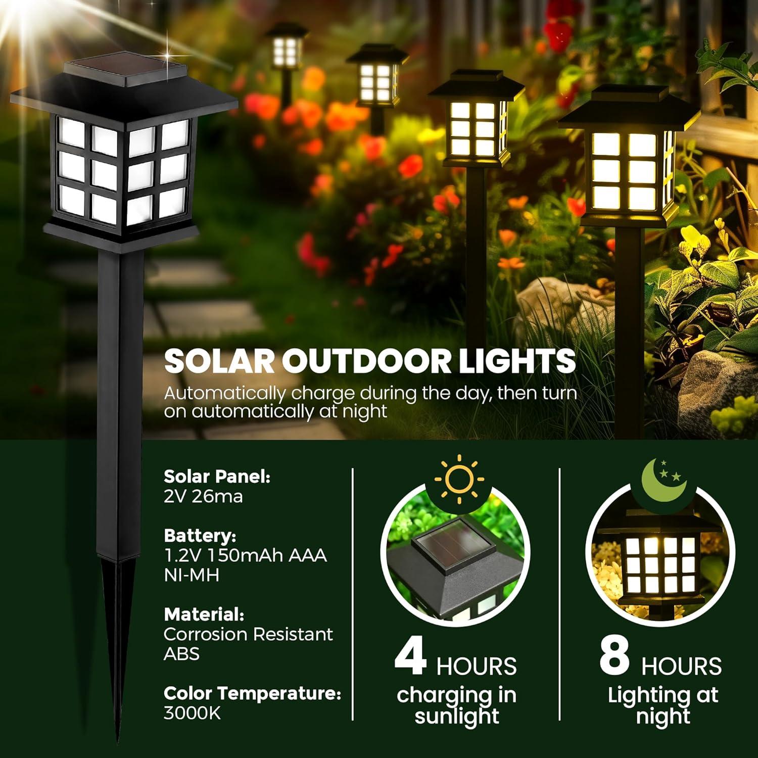 Solar Outdoor Lights,12 Pack LED Solar Lights Outdoor Waterproof Solar Walkway Lights