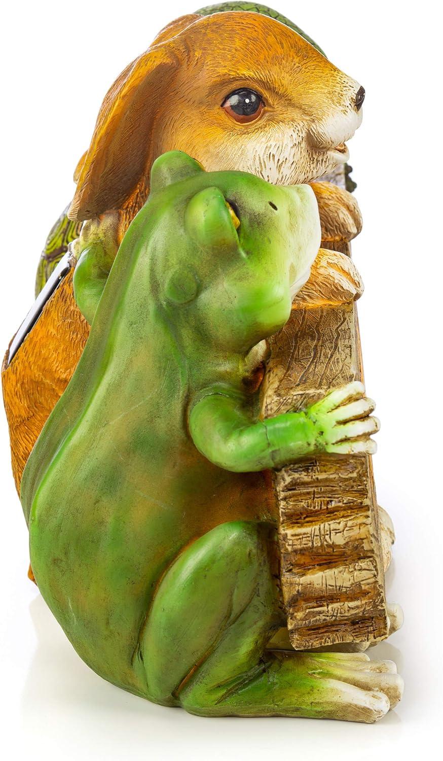 Dawhud Direct | Vp Home Backyard Friends Welcome Sign Frog Rabbit Turtle Solar