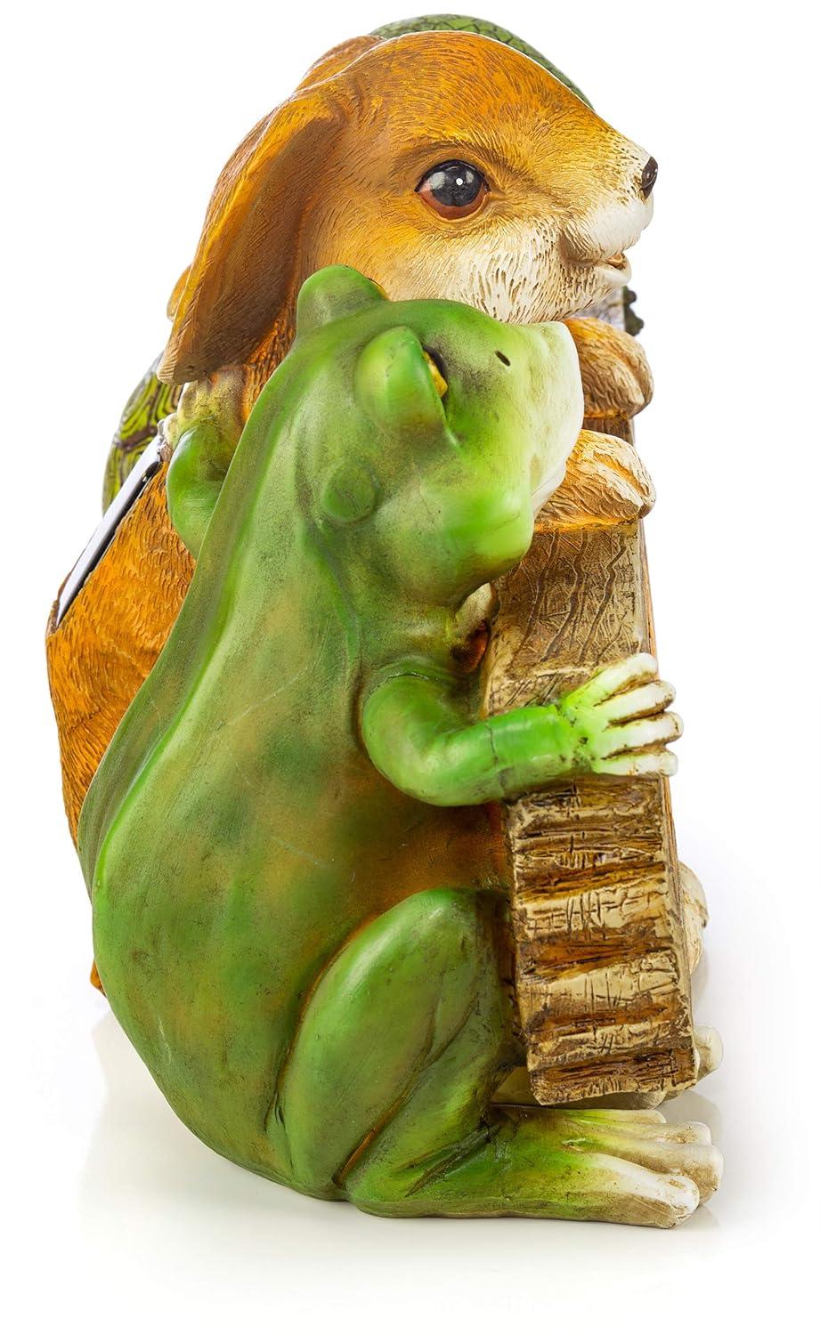 Dawhud Direct | Vp Home Backyard Friends Welcome Sign Frog Rabbit Turtle Solar