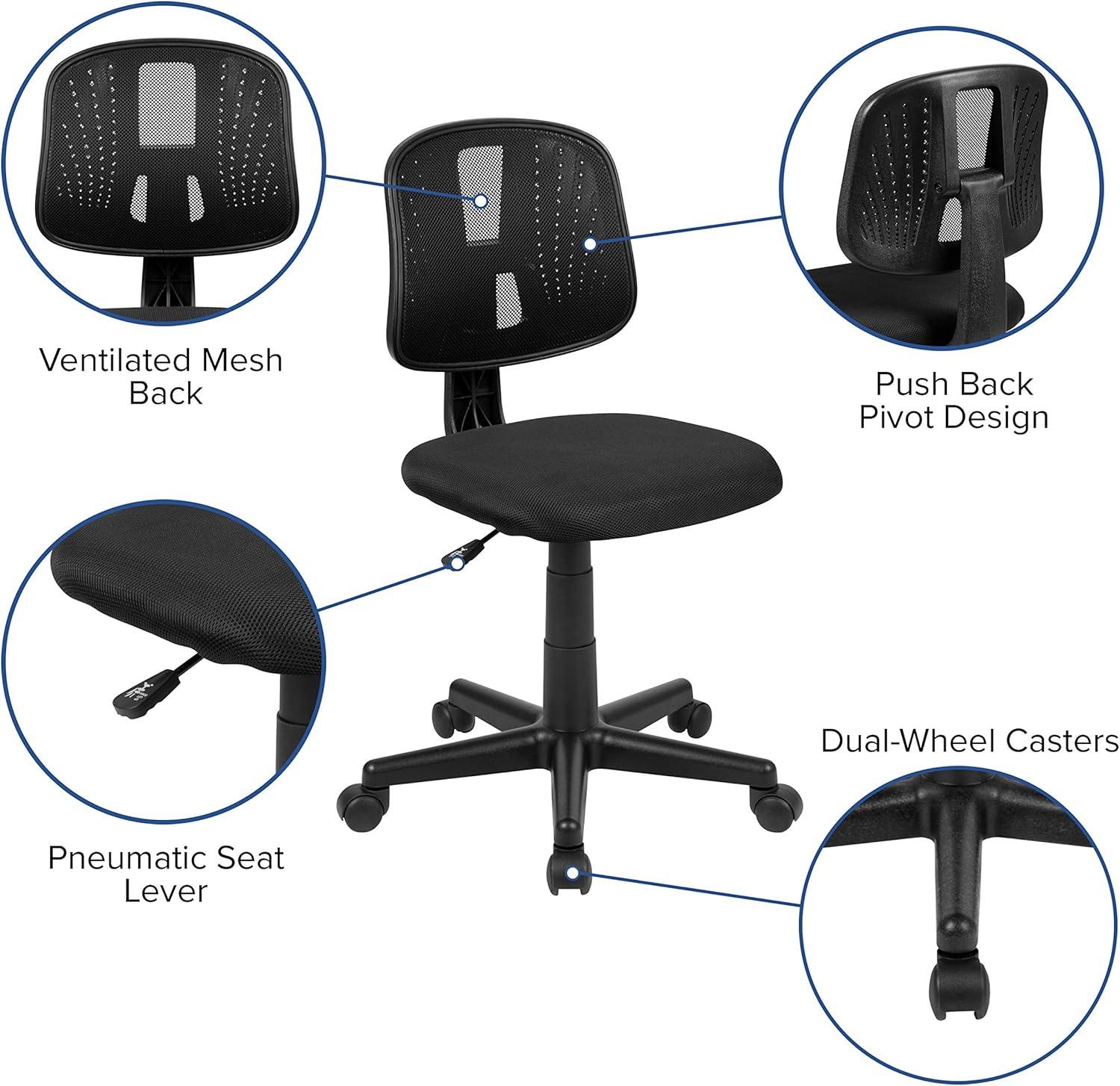 Flash Furniture Meridian Mid-Back Swivel Mesh Task Office Chair with Pivot Back