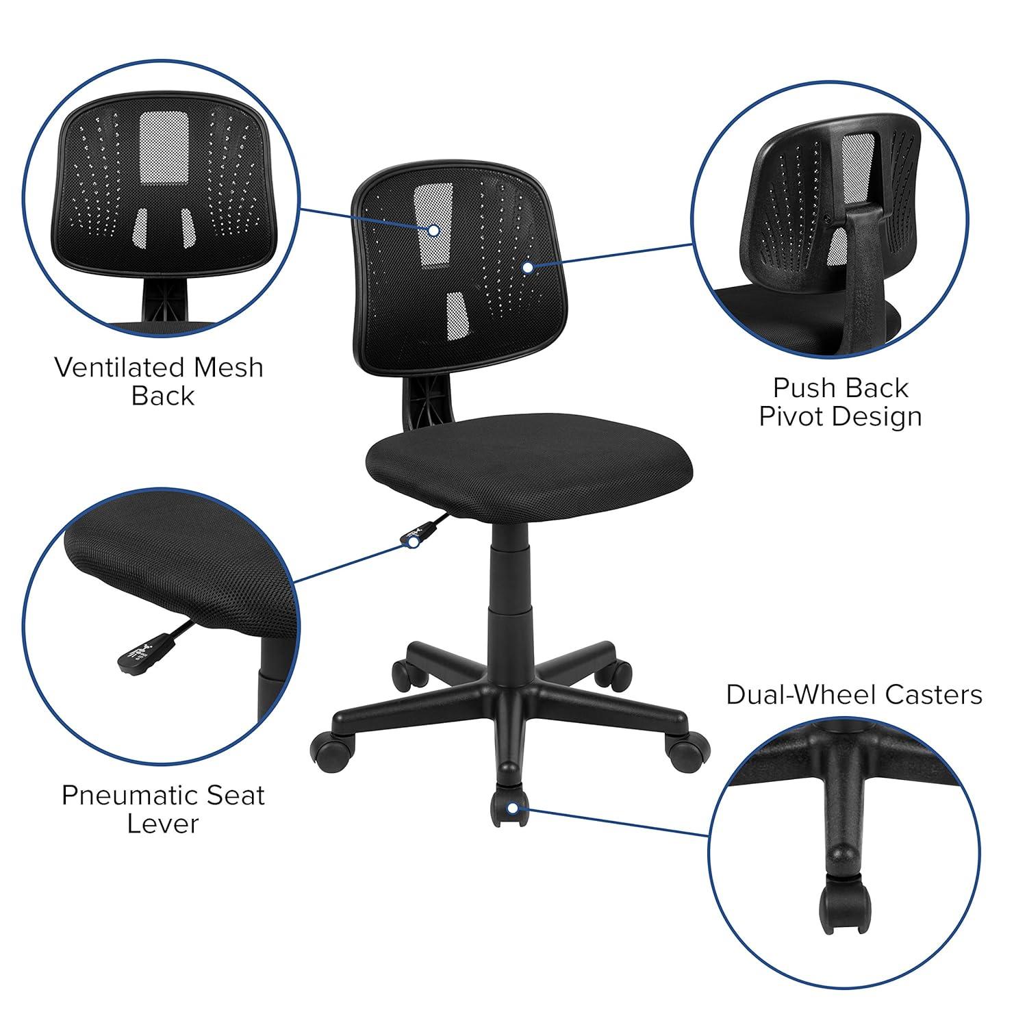 Flash Furniture Meridian Mid-Back Swivel Mesh Task Office Chair with Pivot Back