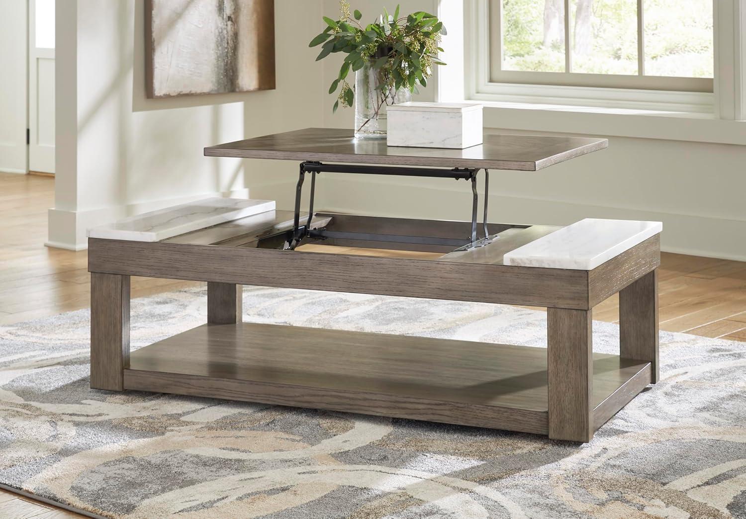 Ashley Furniture Loyaska Brown Lift-Top Coffee Table