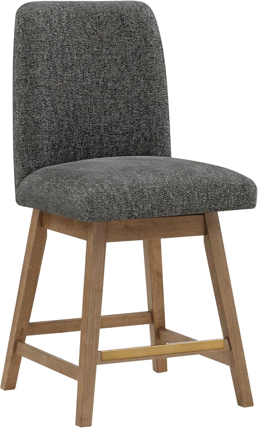 Finley 26" Swivel Counter Stool 2-Pack in Charcoal Fabric