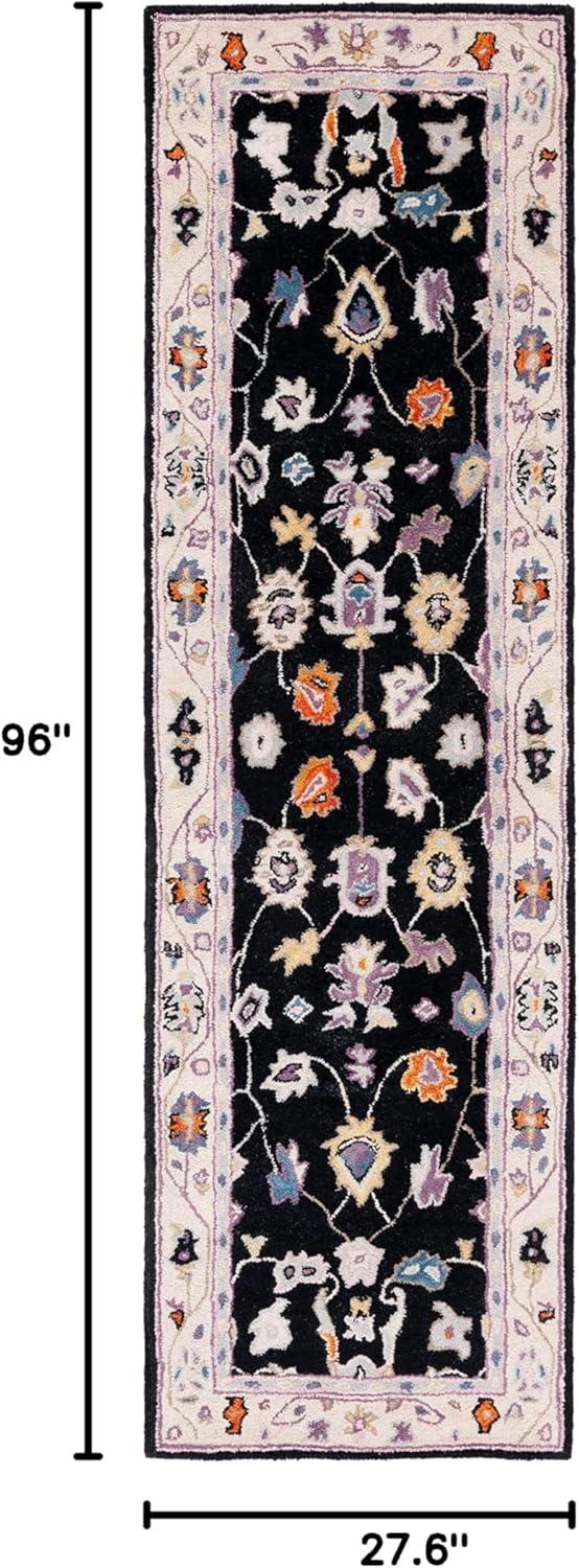 Anatolia AN513 Hand Tufted Runner Rug  - Black/Ivory - 2'3"x8' - Safavieh.