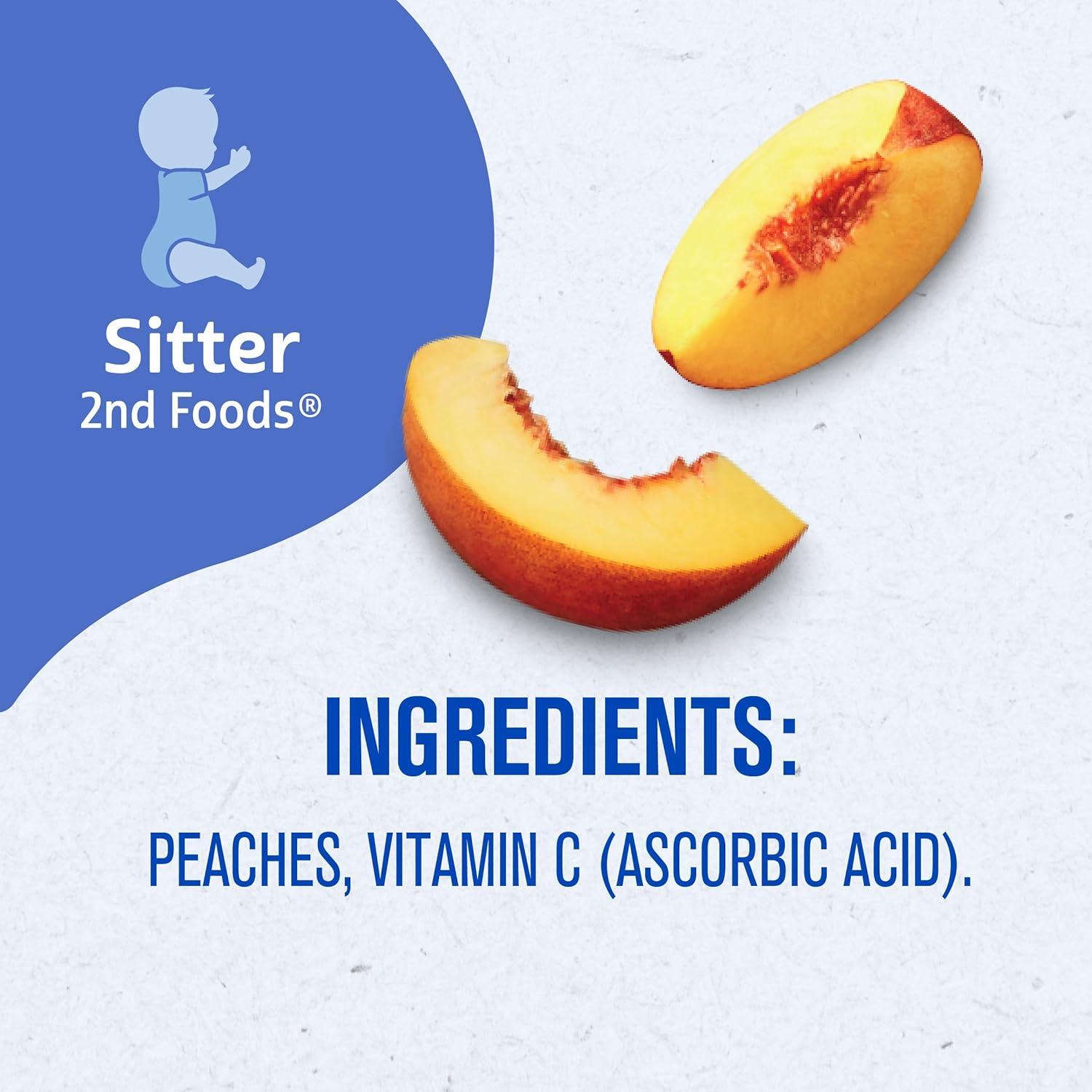 Gerber 2nd Food Baby Food Peach Puree, Natural & Non-GMO, 4 Ounce Tubs, 2-Pack (Pack of 8)