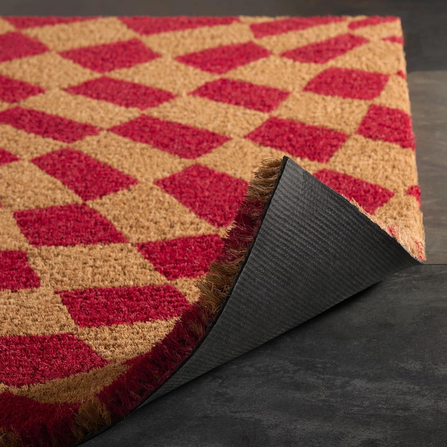 Town & Country Living TOWN & COUNTRY LIVING Emmett Groovy Checkerboard Non-Slip Indoor Outdoor Door Mat