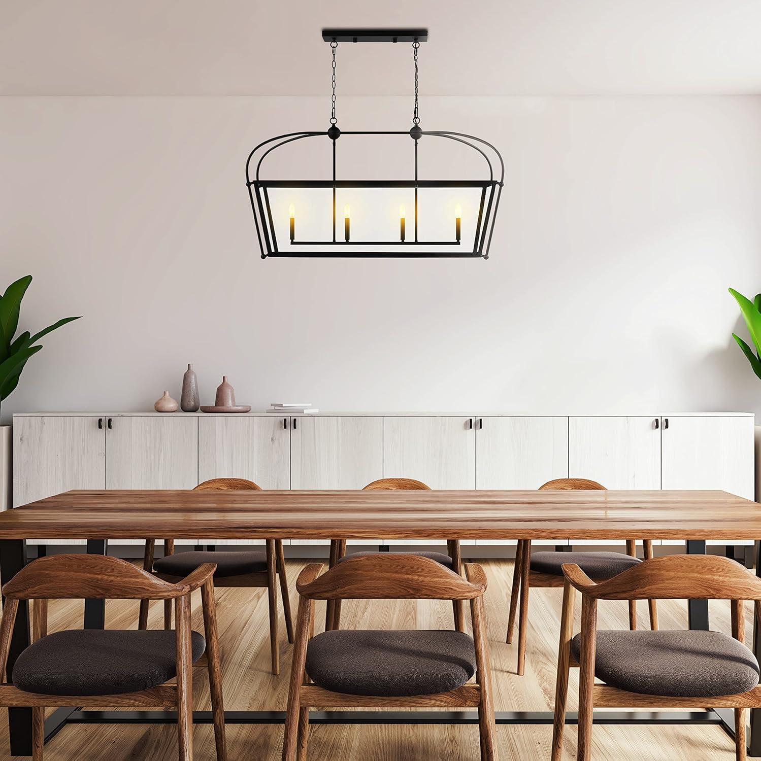 Charleston Midnight Black Glass 7-Light Linear Pendant