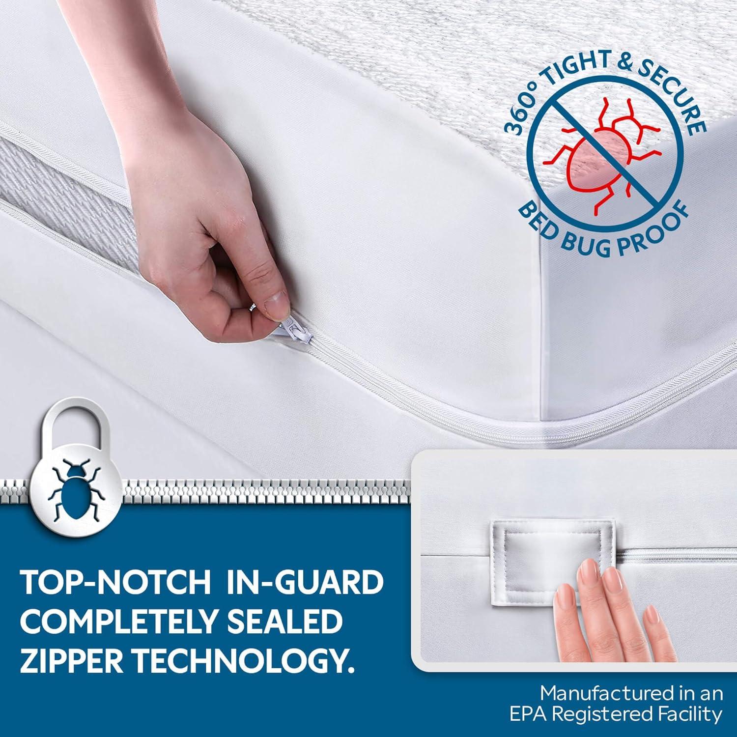 RV Short Mattress Protector by Guardmax: Terry Cotton, Waterproof, Bed Bug Proof, Soft & Comfortable Cover with 10 Inch Deep Pockets