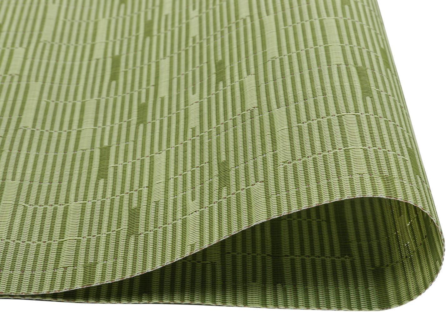 DII PVC Tweed Placemat Set 6 Piece, Fig Green, 13x17.25"