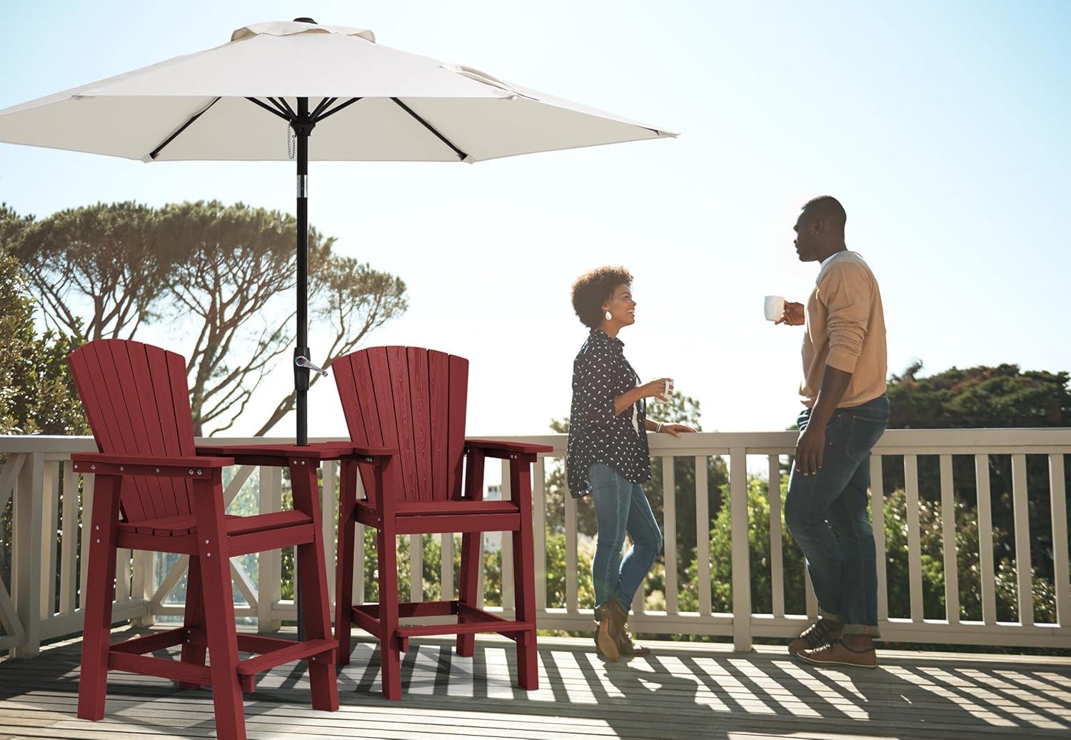 Rosecliff Heights Wolak HDPE Outdoor Adirondack Chair Set With Table