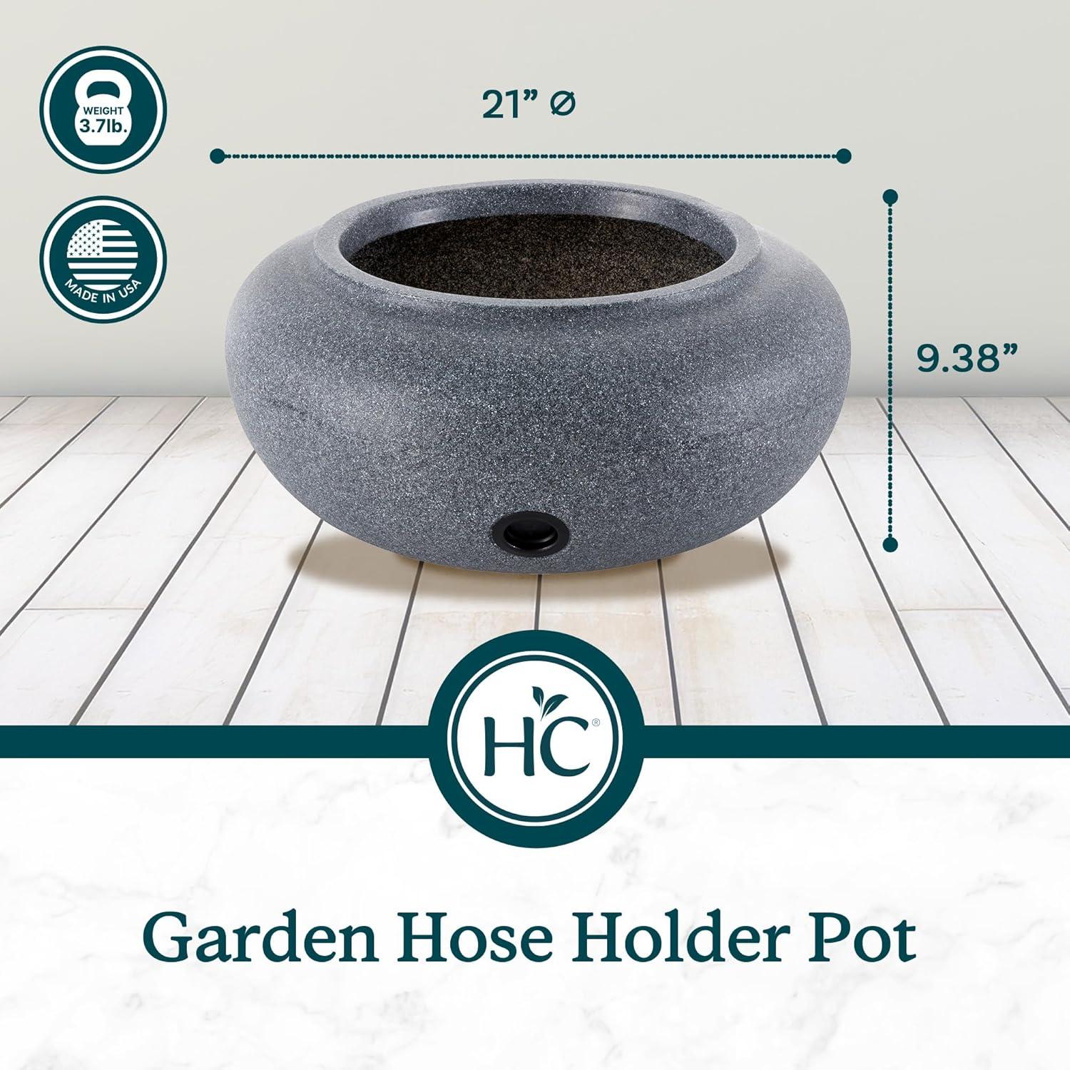 The HC Companies 21 Inch Garden Hose Holder Pot for 75 to 100 Ft Hoses