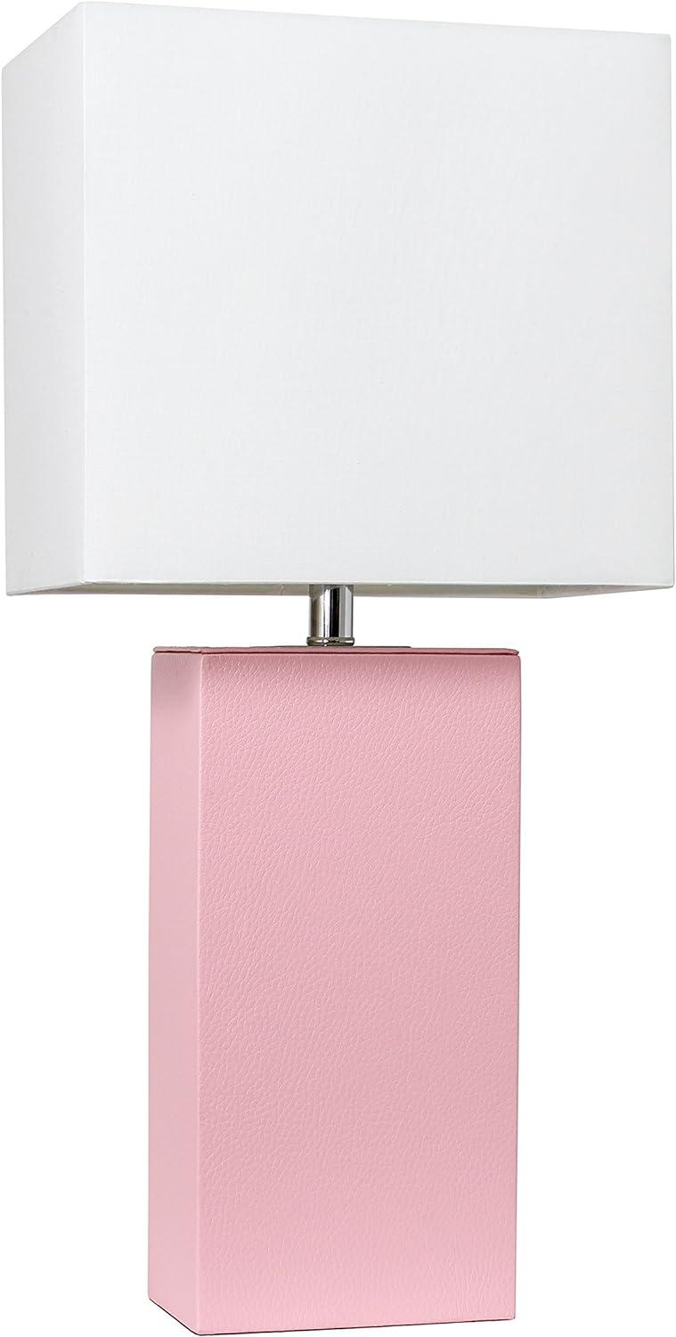 21" Monaco Avenue Modern Leather Table Lamp - Elegant Designs