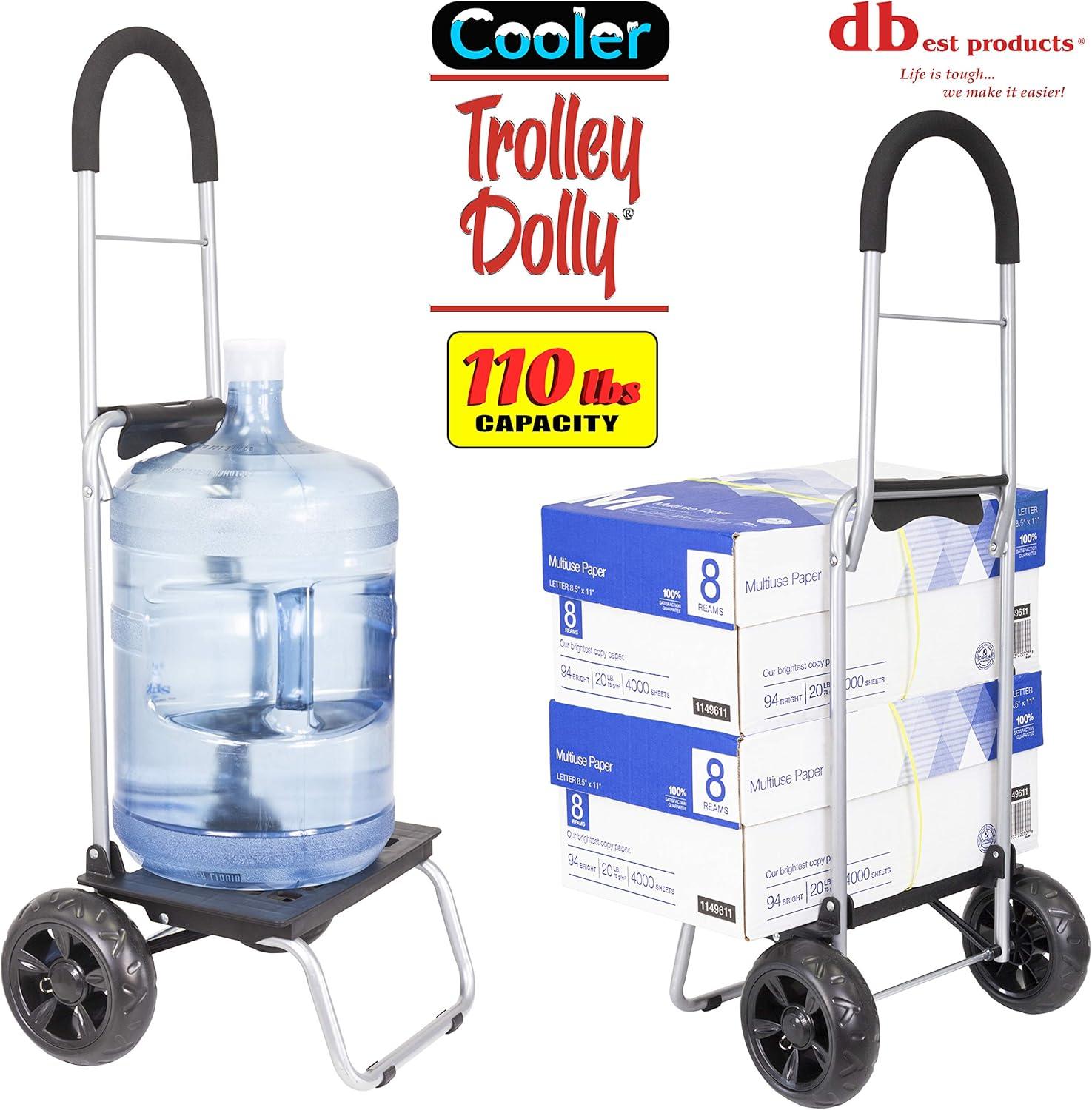 dbest products Cooler Trolley Dolly, Black Insulated cooler bag folding collapsible rolling shopping grocery tailgating bbq beer ice cart