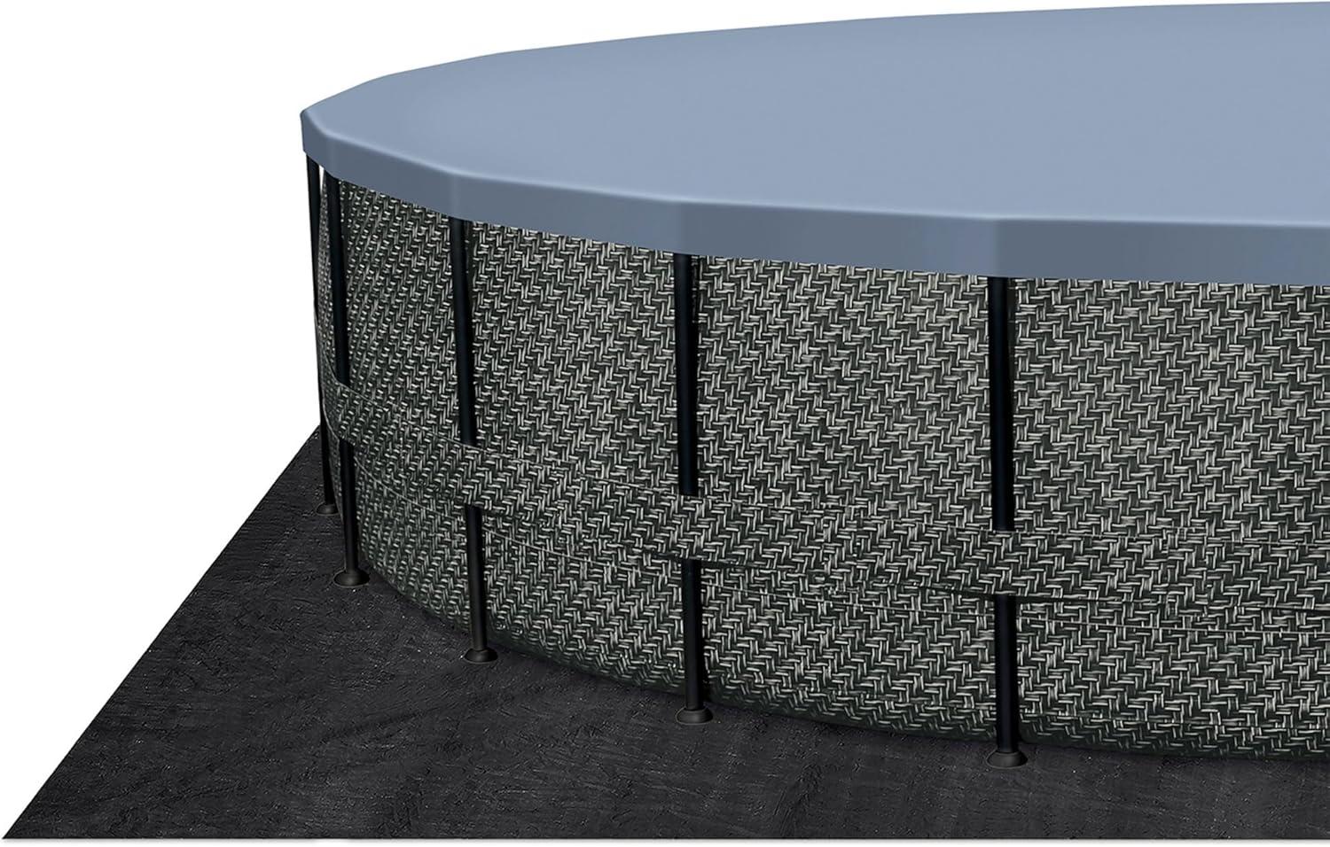 Funsicle 24 Feet by 52 Inches Oasis Designer Round Frame Above Ground Swimming Pool with SkimmerPlus Filter Pump and Cover, Dark Herringbone Pattern