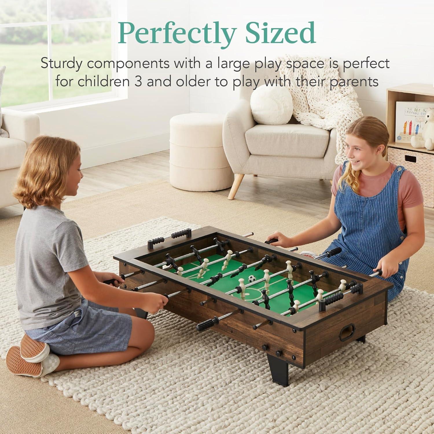 Best Choice Products 40in Tabletop Foosball Table, Arcade Table Soccer for Home, Game Room w/ 2 Balls - Dark Wood