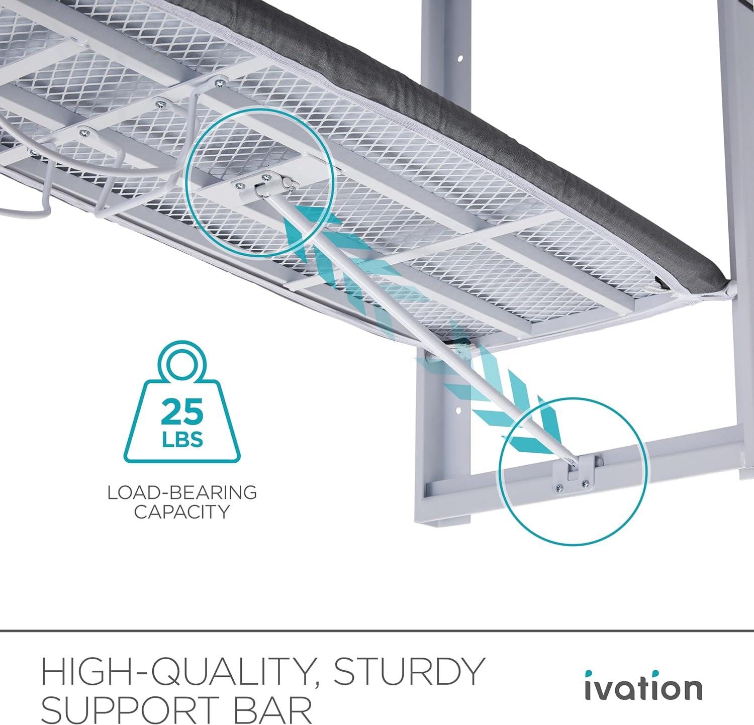 Ivation Foldable Ironing Board Compact Wall-Mount with Removable Cover