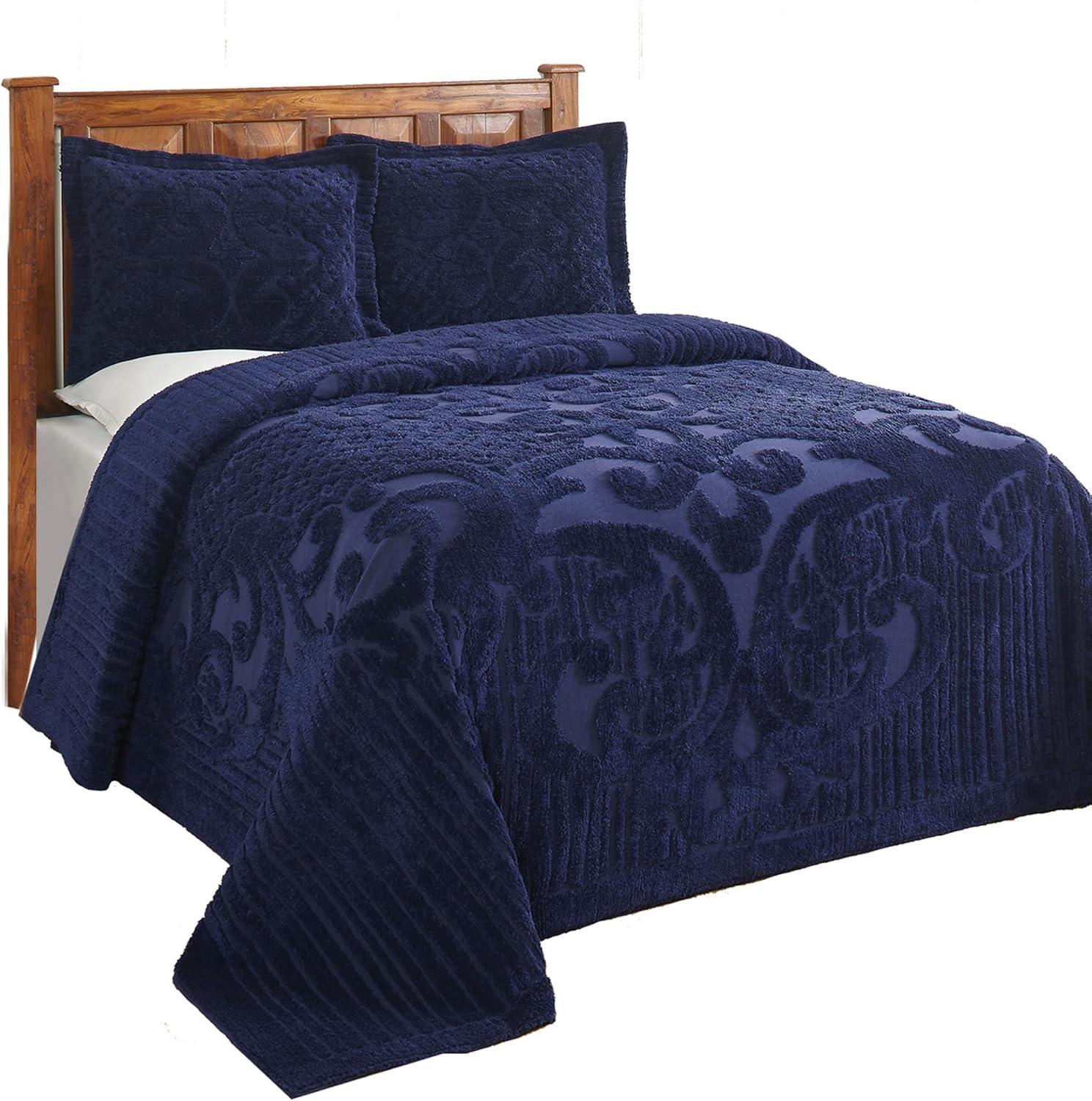 Ashton 100% Cotton Traditional Tufted Medallion Pattern Coverlet/Bedspread