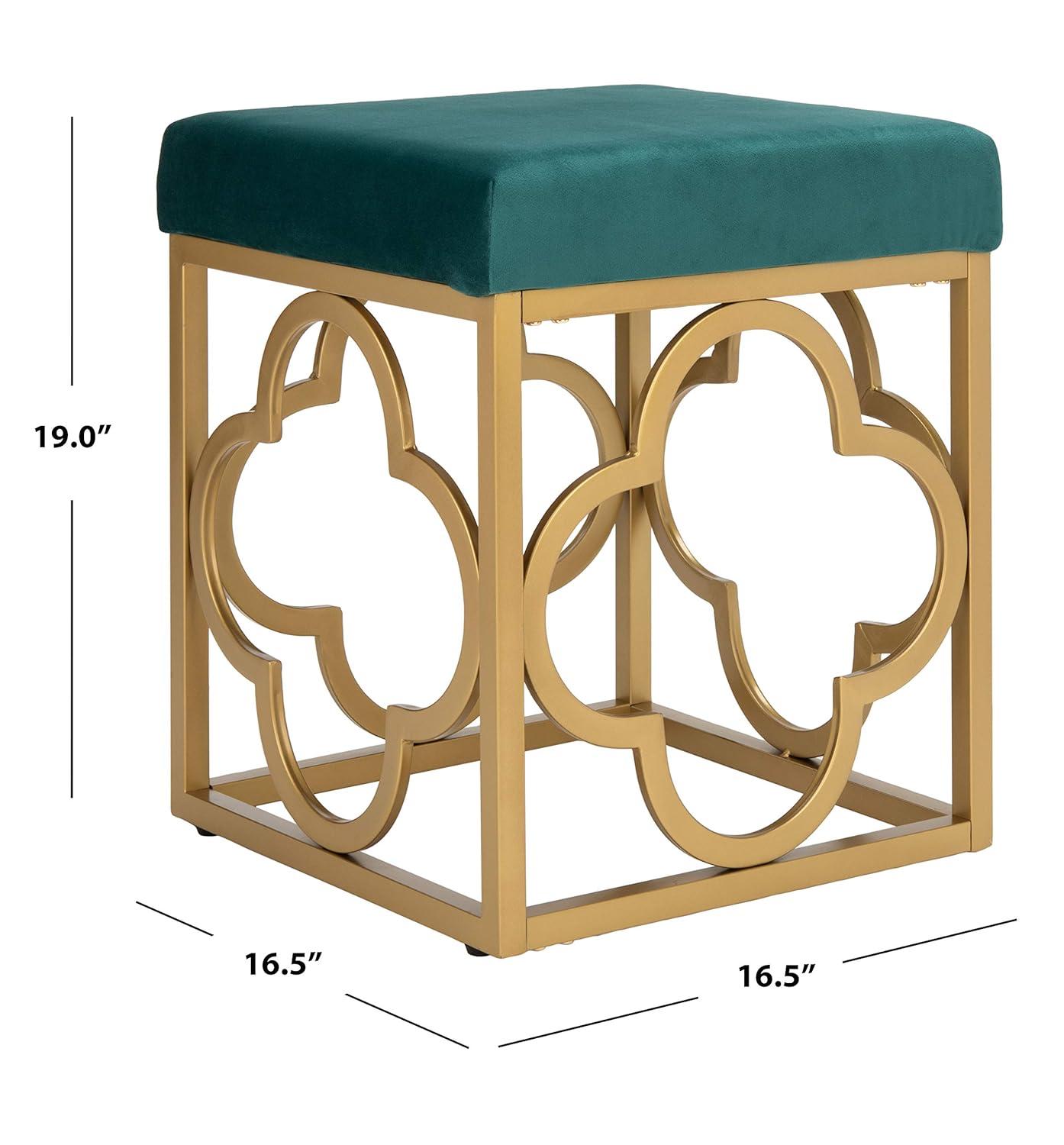 Fleur Square Ottoman - Navy/Gold - Safavieh