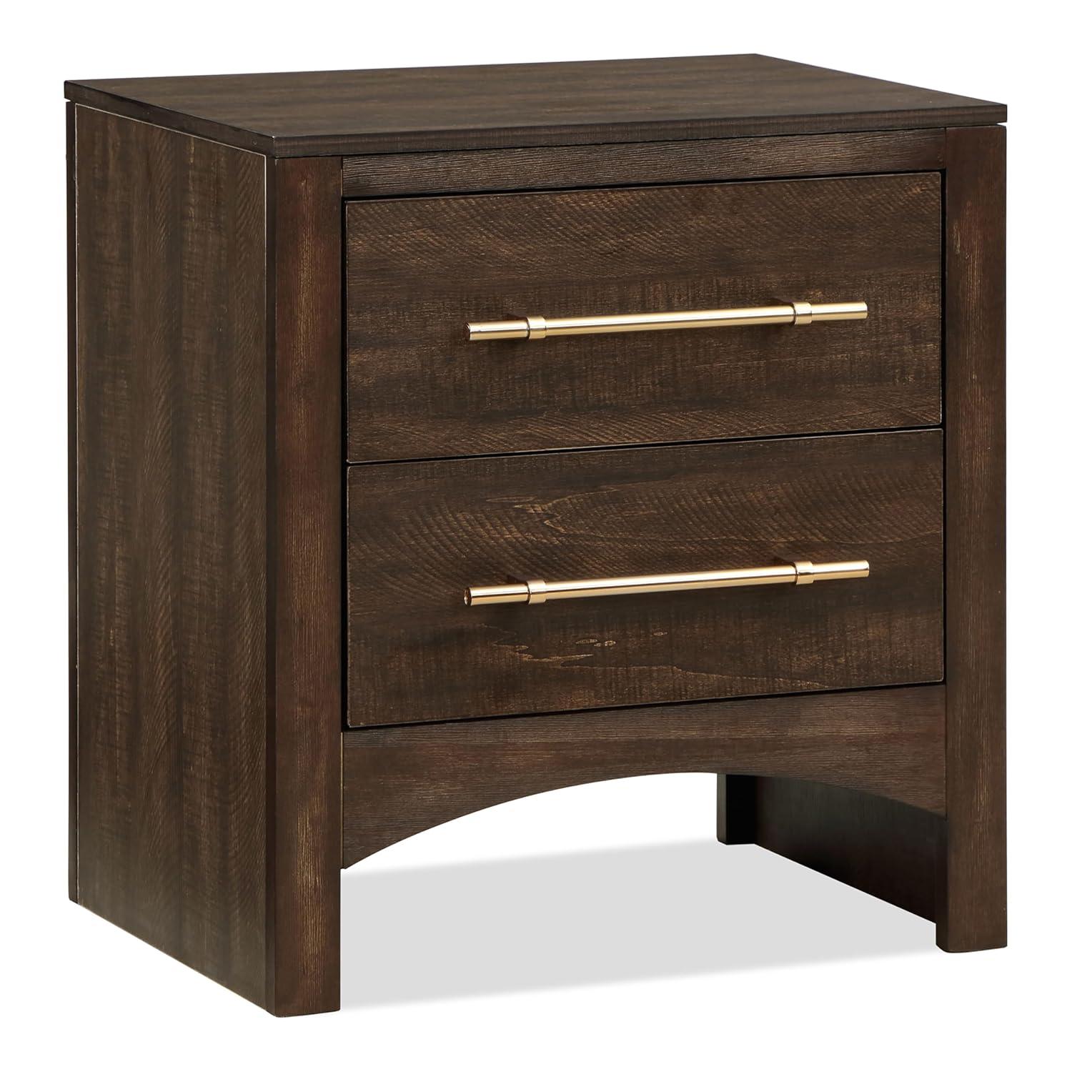 Malgan 2-Drawer Wood Nightstand, Walnut