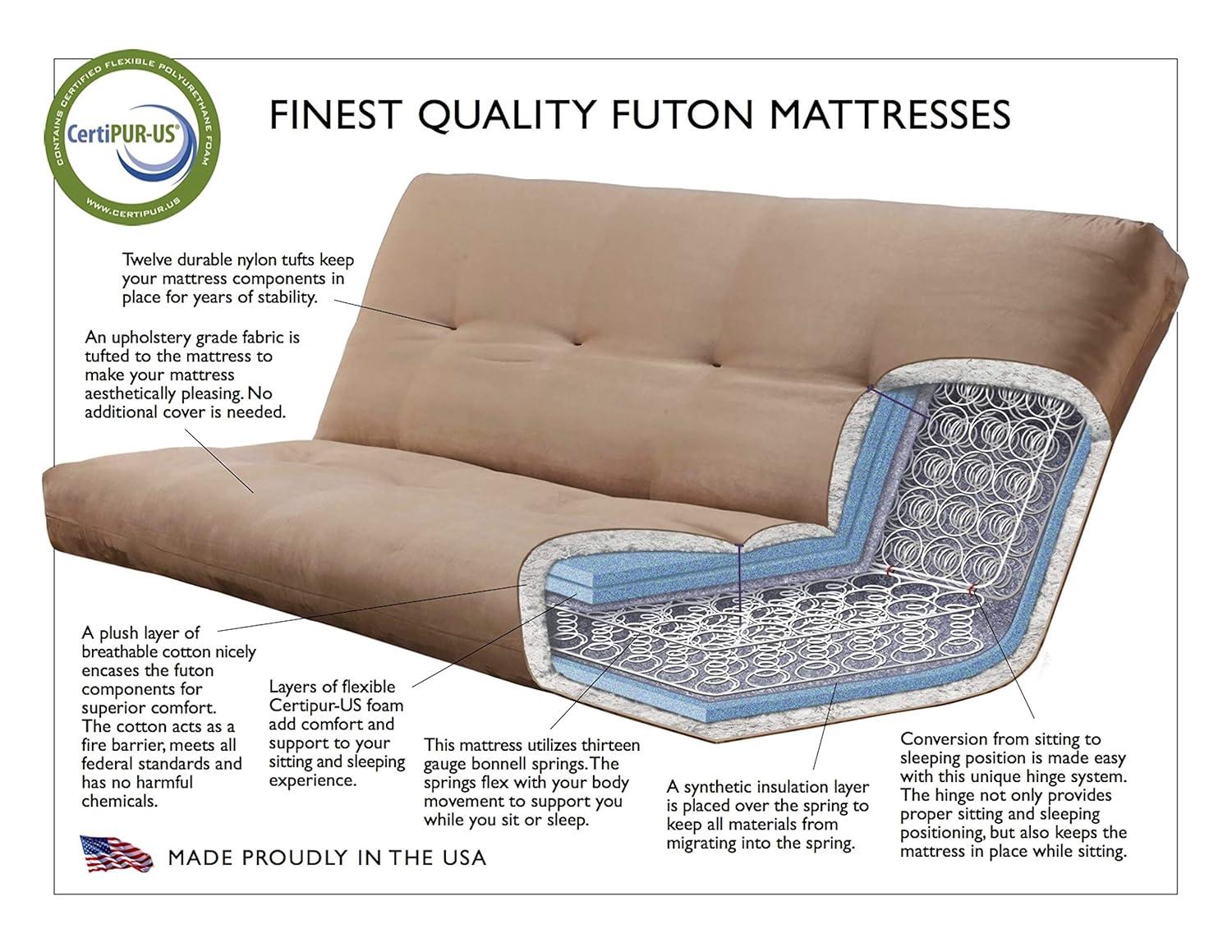 Albany Futon with storage in Rustic Walnut Finish, Multiple Colors