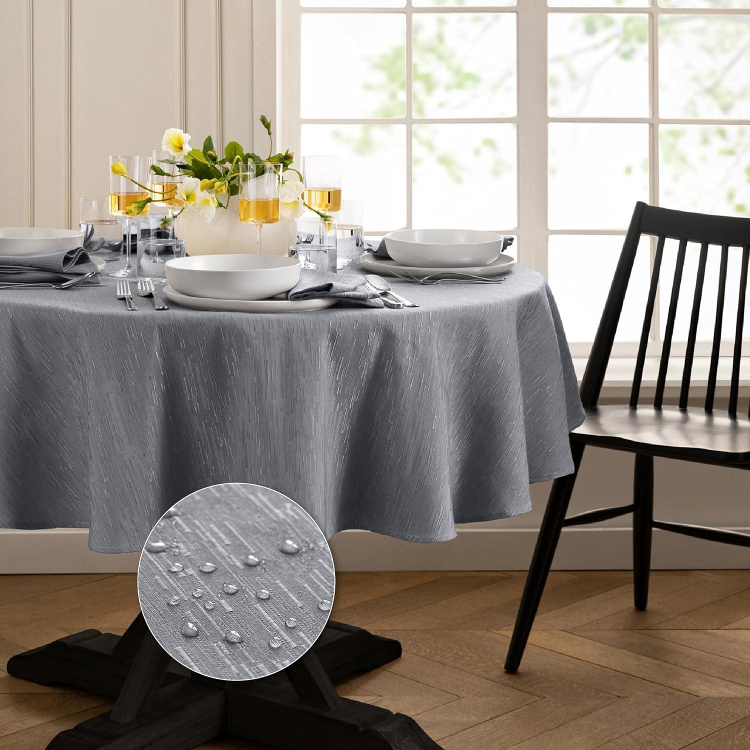 Latitude Run® Brosh Solid Texture Water and Stain Resistant Polyester Rectangle Tablecloth