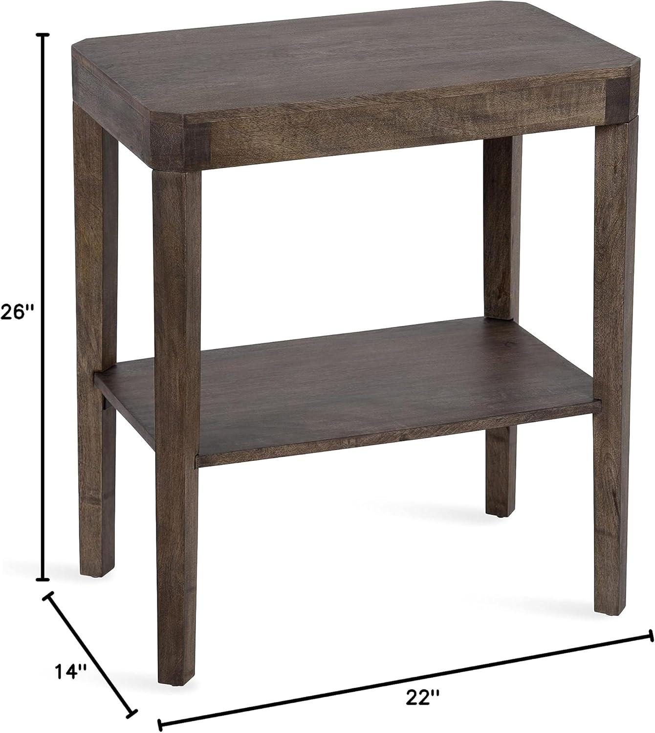 Kate and Laurel Talcott Rectangle Wood Side Table, 22x14x26, Gray