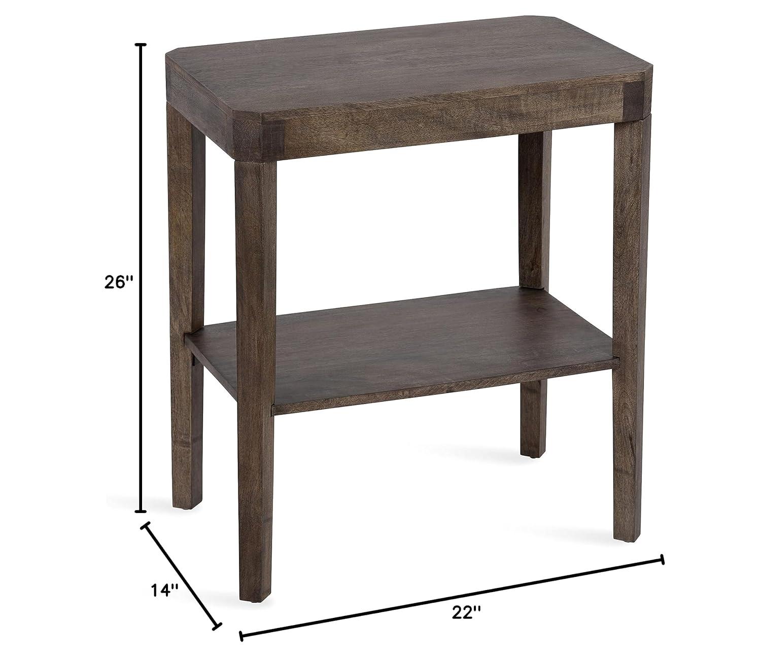 Kate and Laurel Talcott Rectangle Wood Side Table, 22x14x26, Gray
