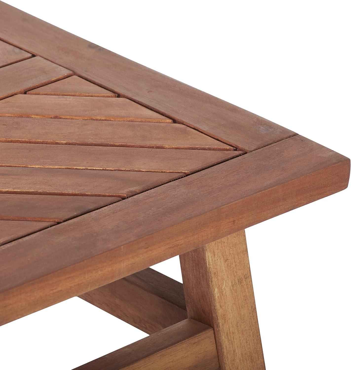 Outdoor Patio Wood Coffee Table in Brown