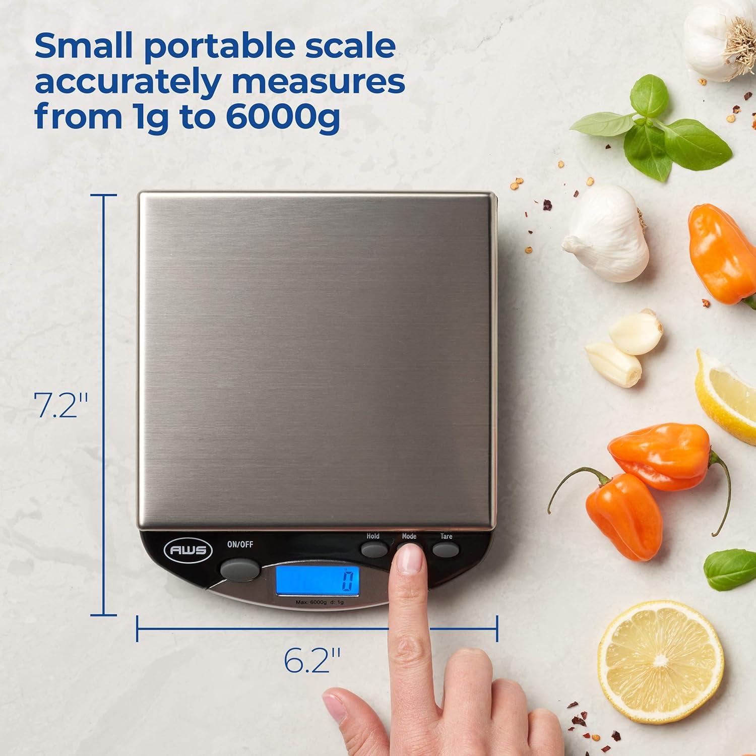 Black Stainless Steel Digital Kitchen Scale with LCD Display